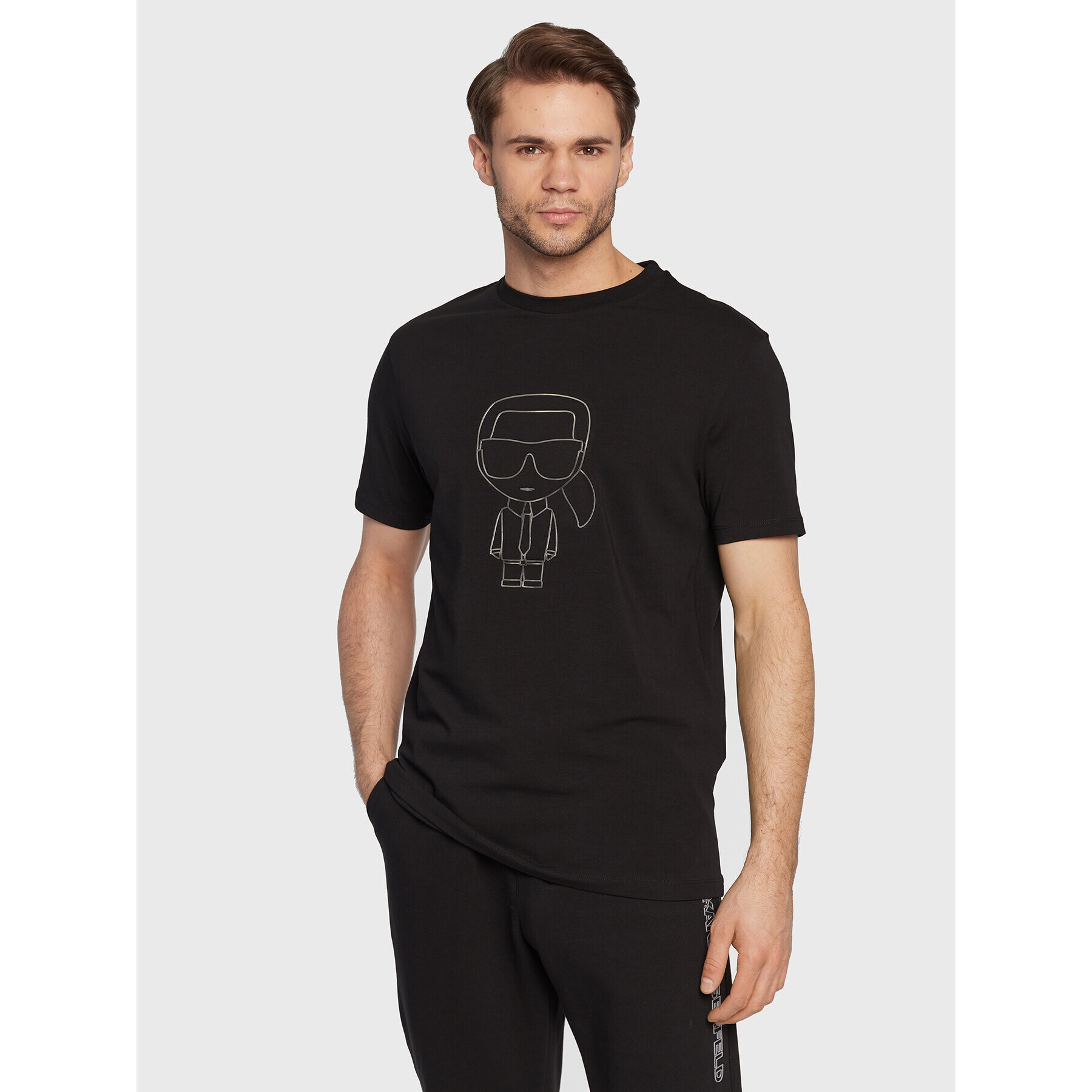 KARL LAGERFELD Tricou 755057 524221 Negru Regular Fit - Pled.ro