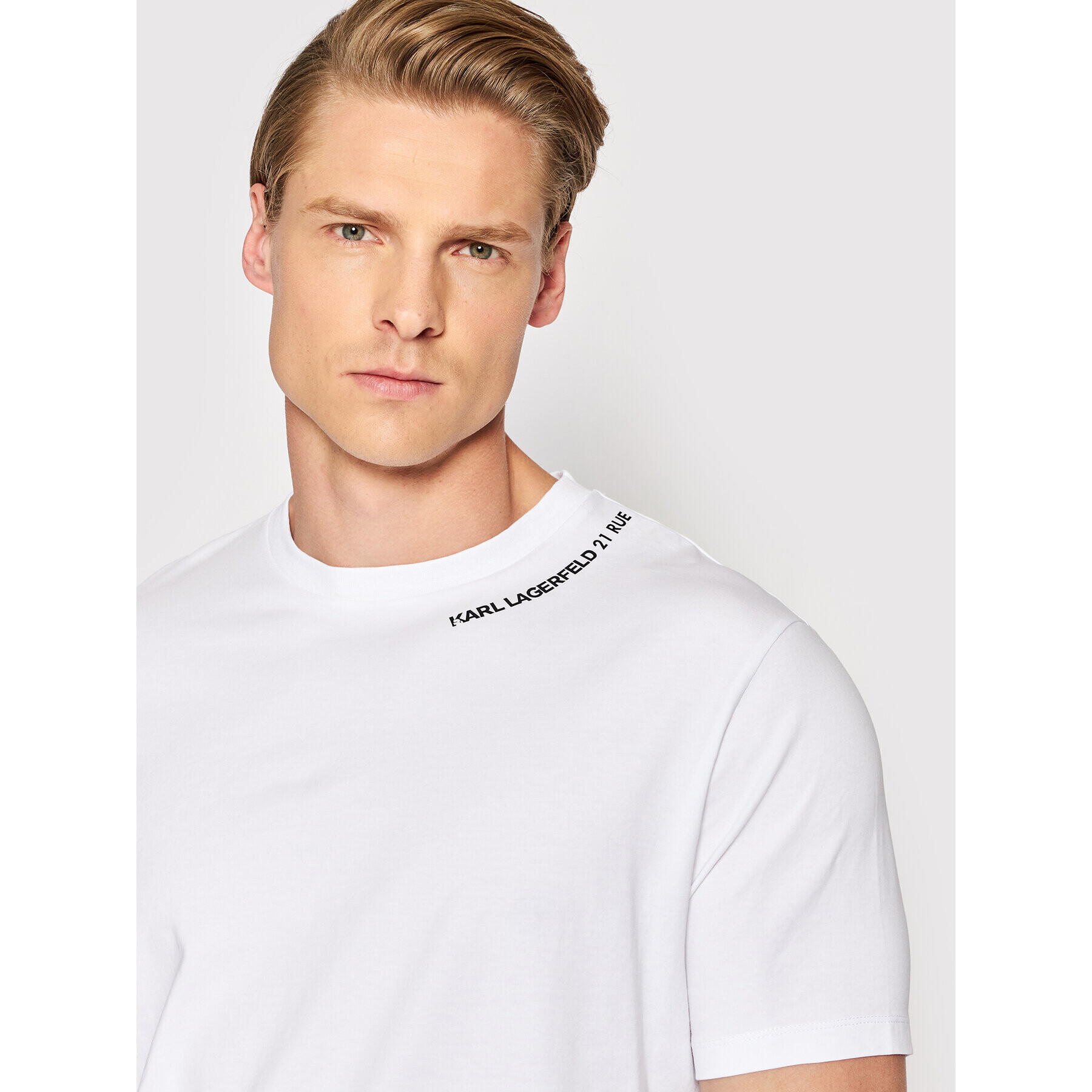 KARL LAGERFELD Tricou 755059 Alb Regular Fit - Pled.ro