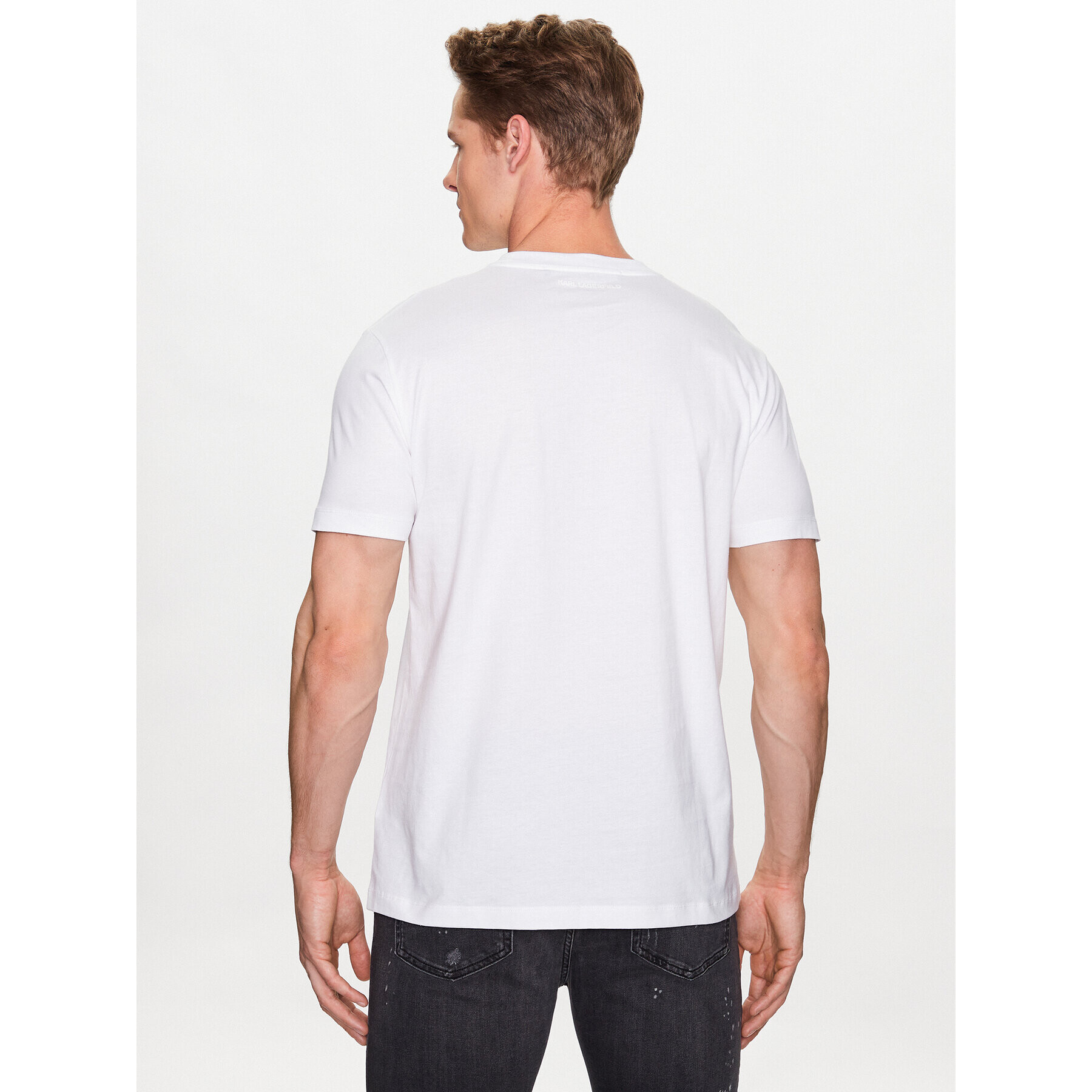 KARL LAGERFELD Tricou 755060 532241 Alb Regular Fit - Pled.ro