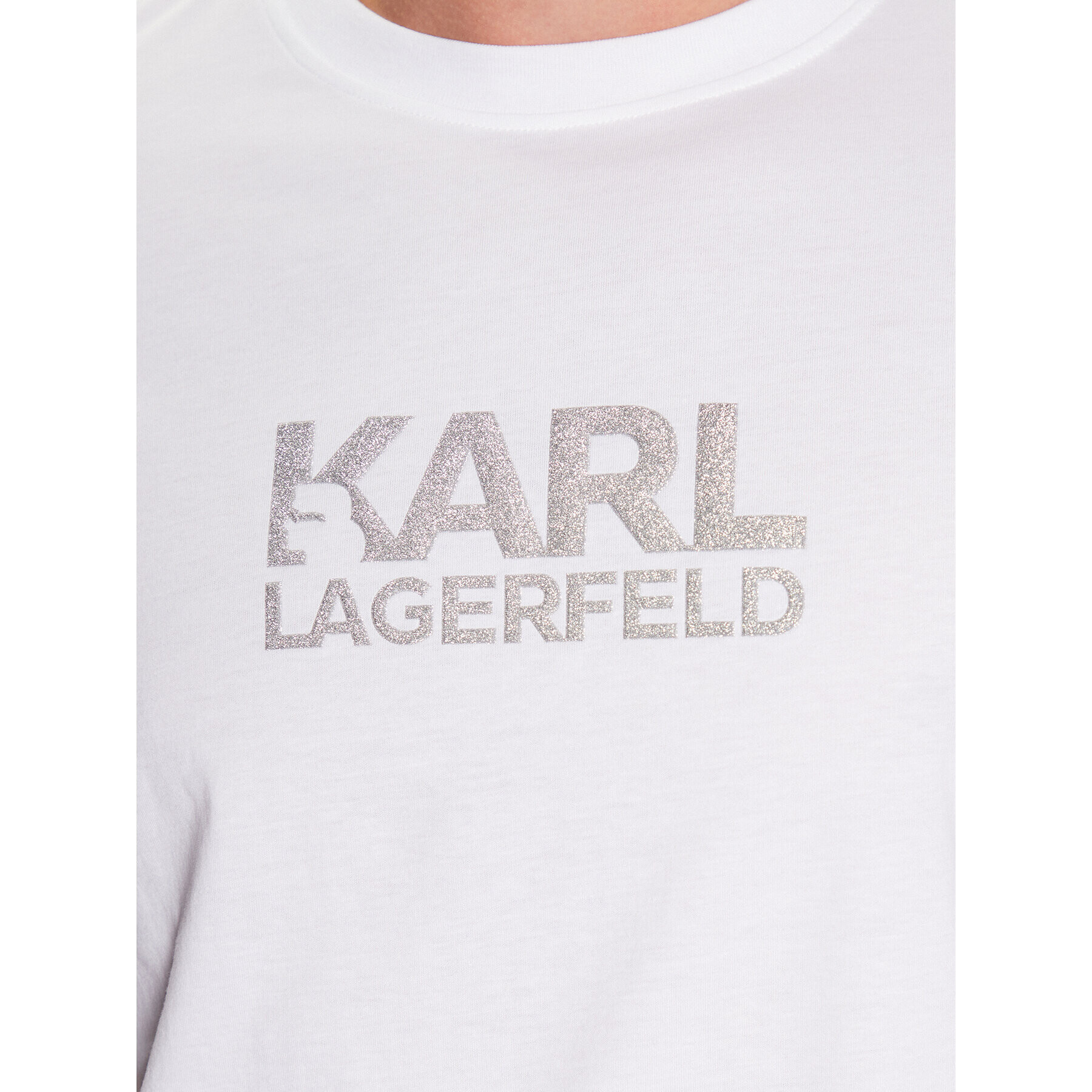 KARL LAGERFELD Tricou 755060 532241 Alb Regular Fit - Pled.ro