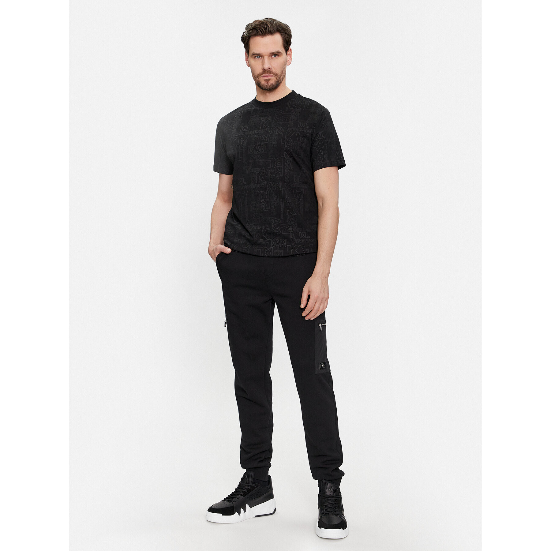 KARL LAGERFELD Tricou 755060 541224 Negru Regular Fit - Pled.ro