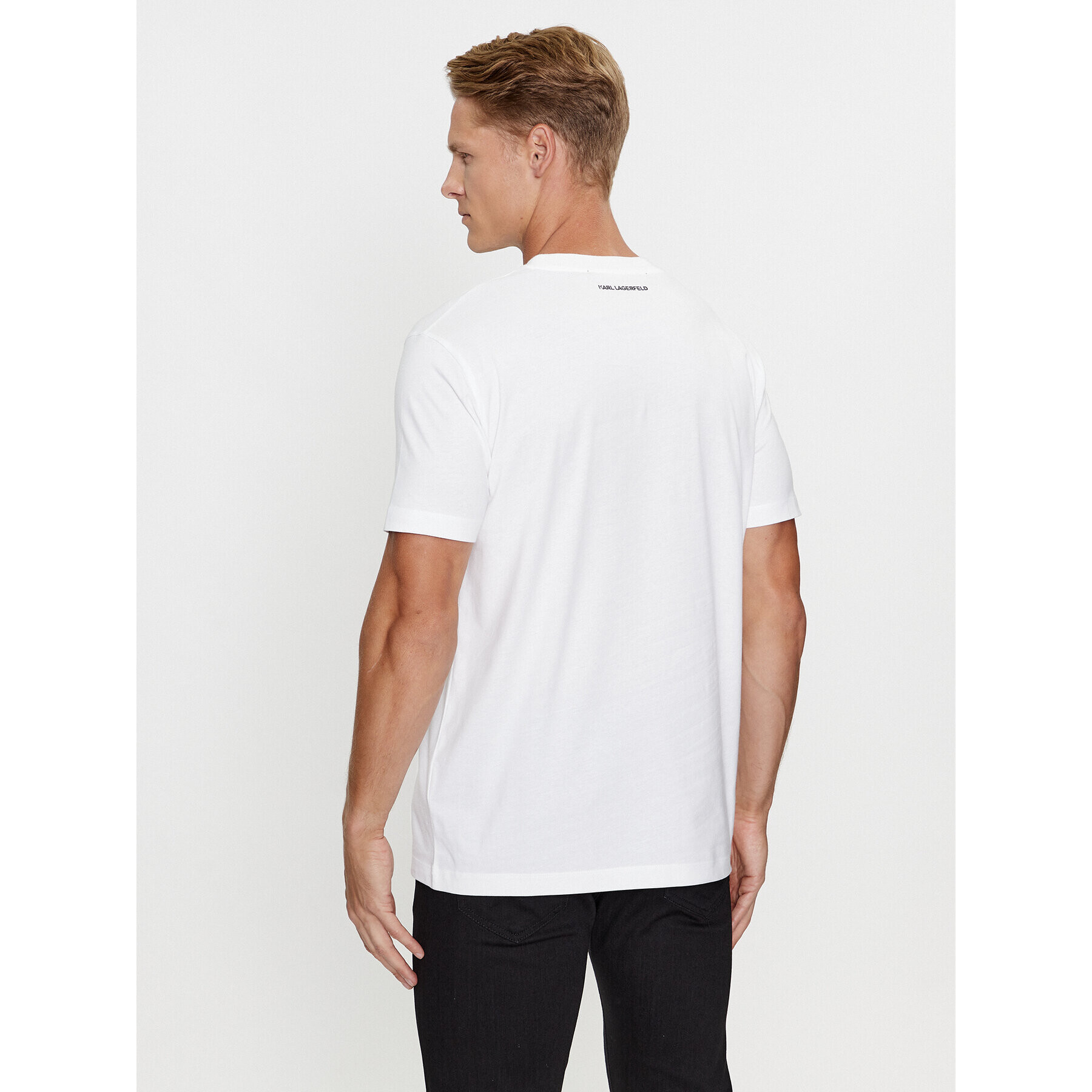 KARL LAGERFELD Tricou 755061 534241 Alb Regular Fit - Pled.ro