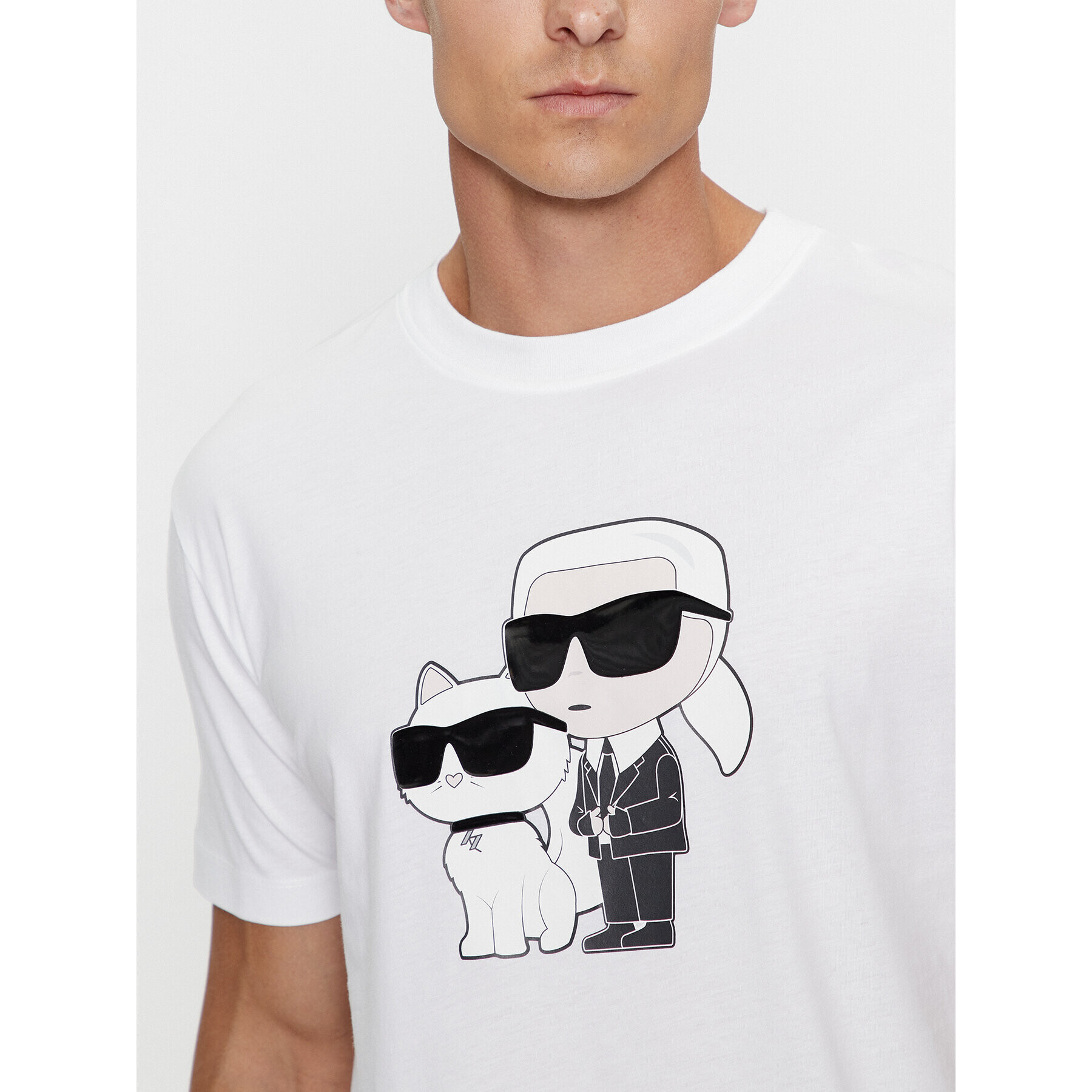 KARL LAGERFELD Tricou 755061 534241 Alb Regular Fit - Pled.ro