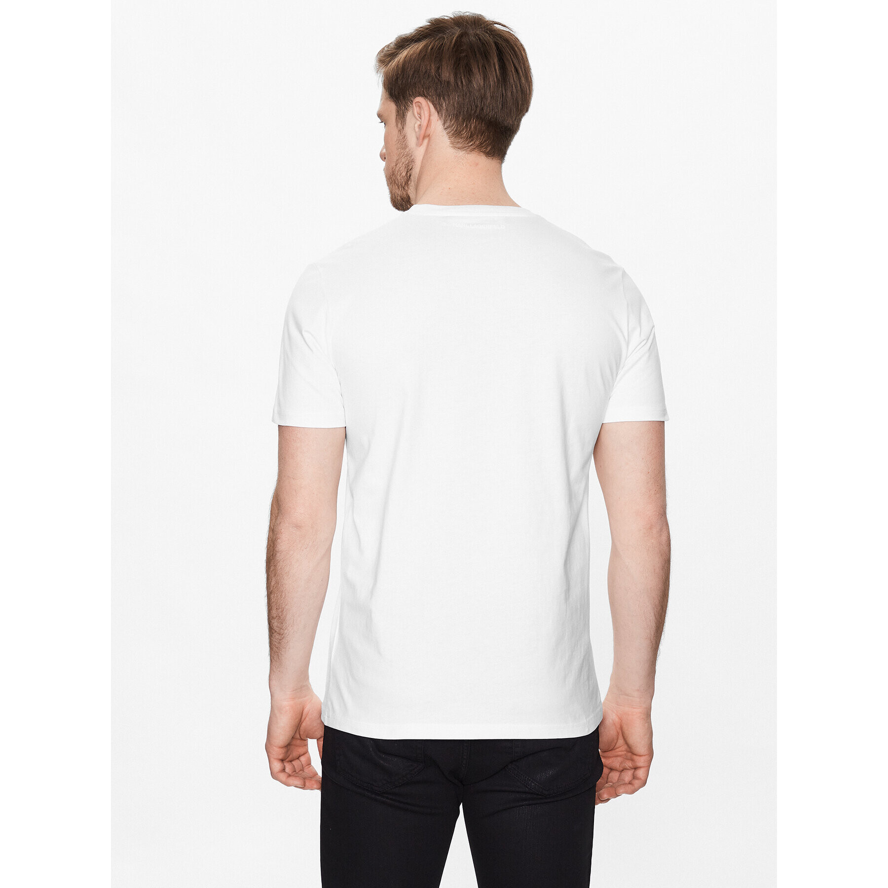 KARL LAGERFELD Tricou 755070 532250 Alb Regular Fit - Pled.ro