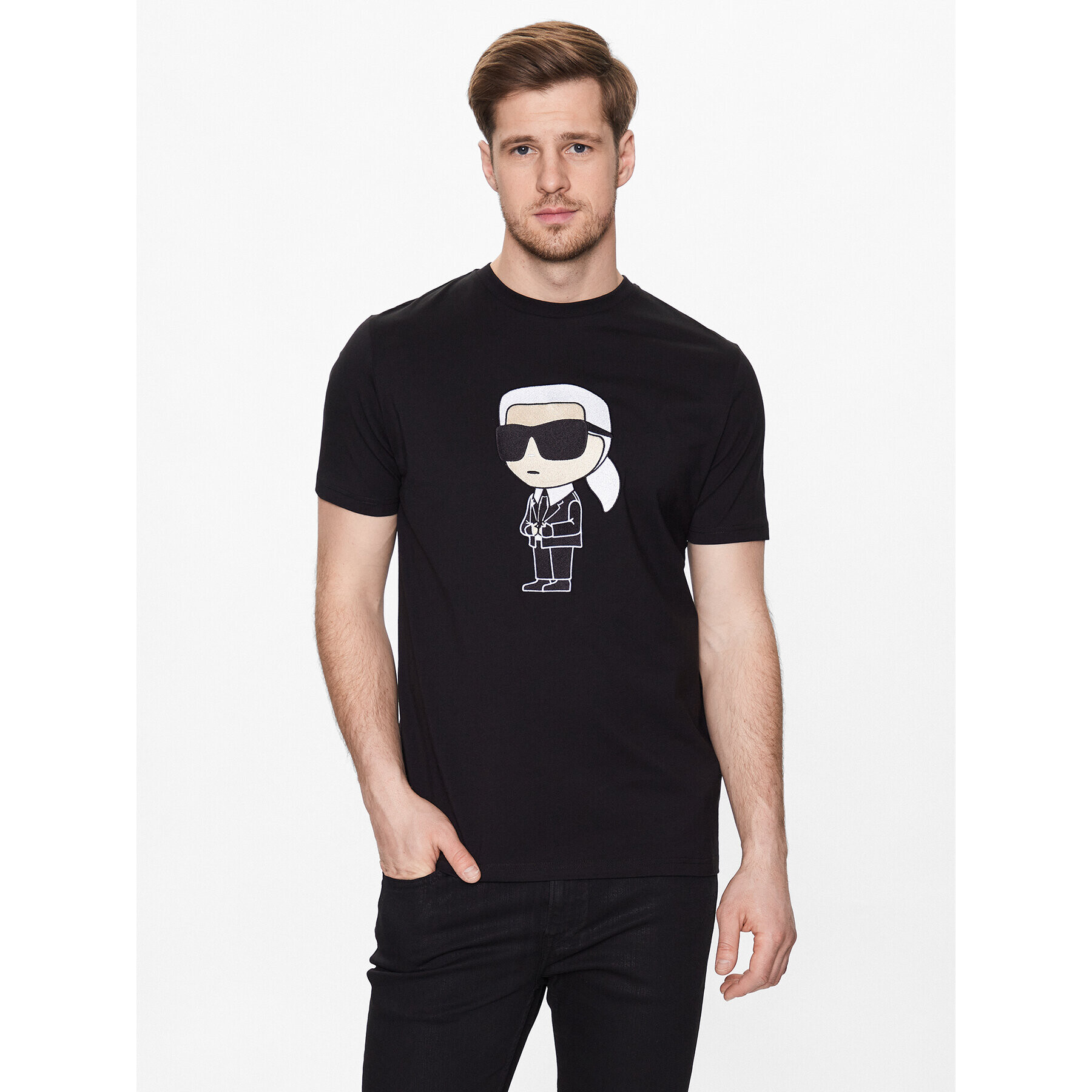 KARL LAGERFELD Tricou 755070 532250 Negru Regular Fit - Pled.ro