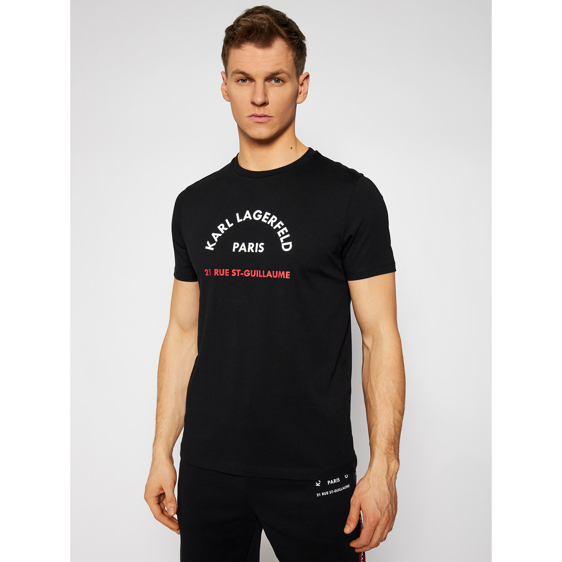 KARL LAGERFELD Tricou 755071 511224 Negru Regular Fit - Pled.ro