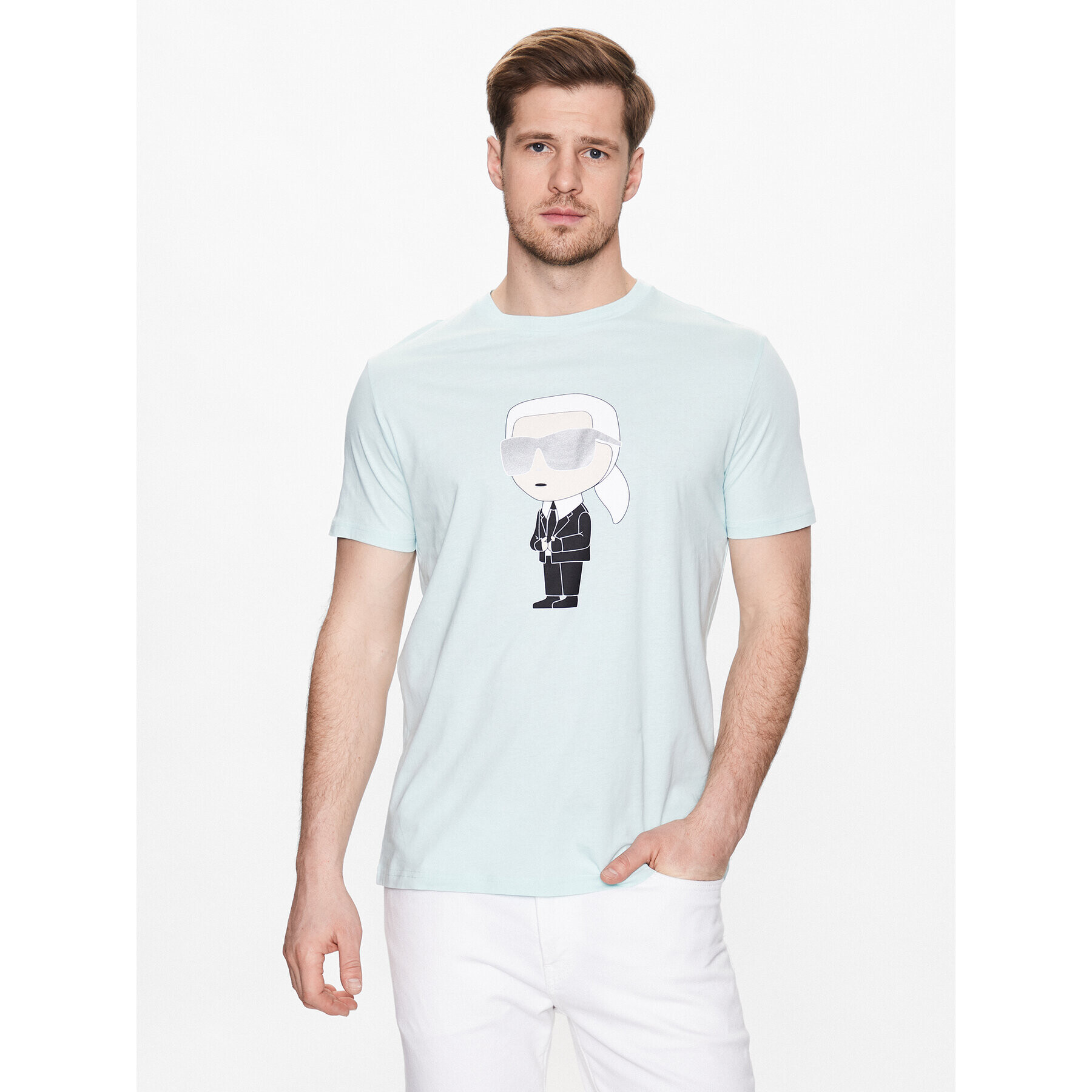 KARL LAGERFELD Tricou 755071 532251 Verde Regular Fit - Pled.ro