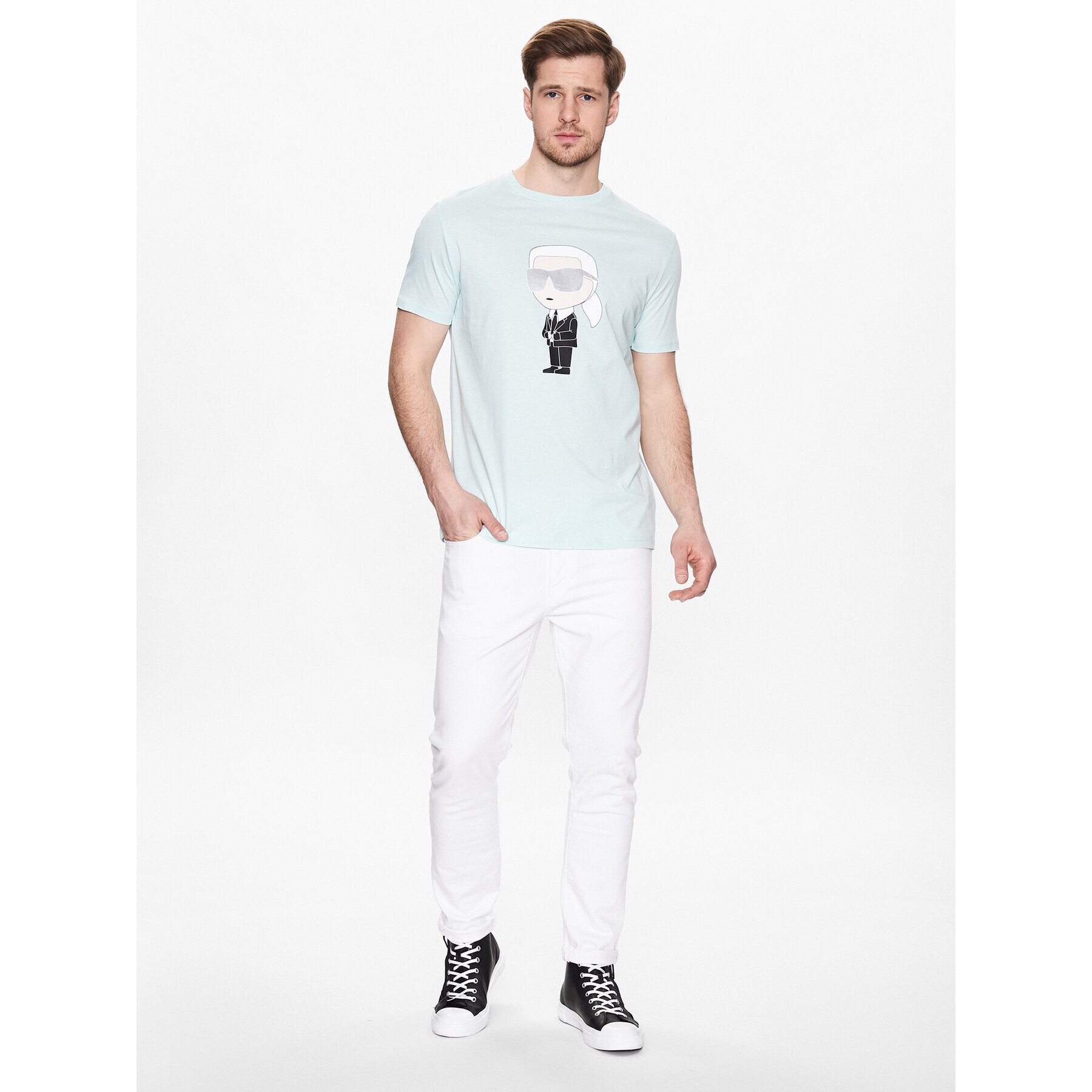 KARL LAGERFELD Tricou 755071 532251 Verde Regular Fit - Pled.ro