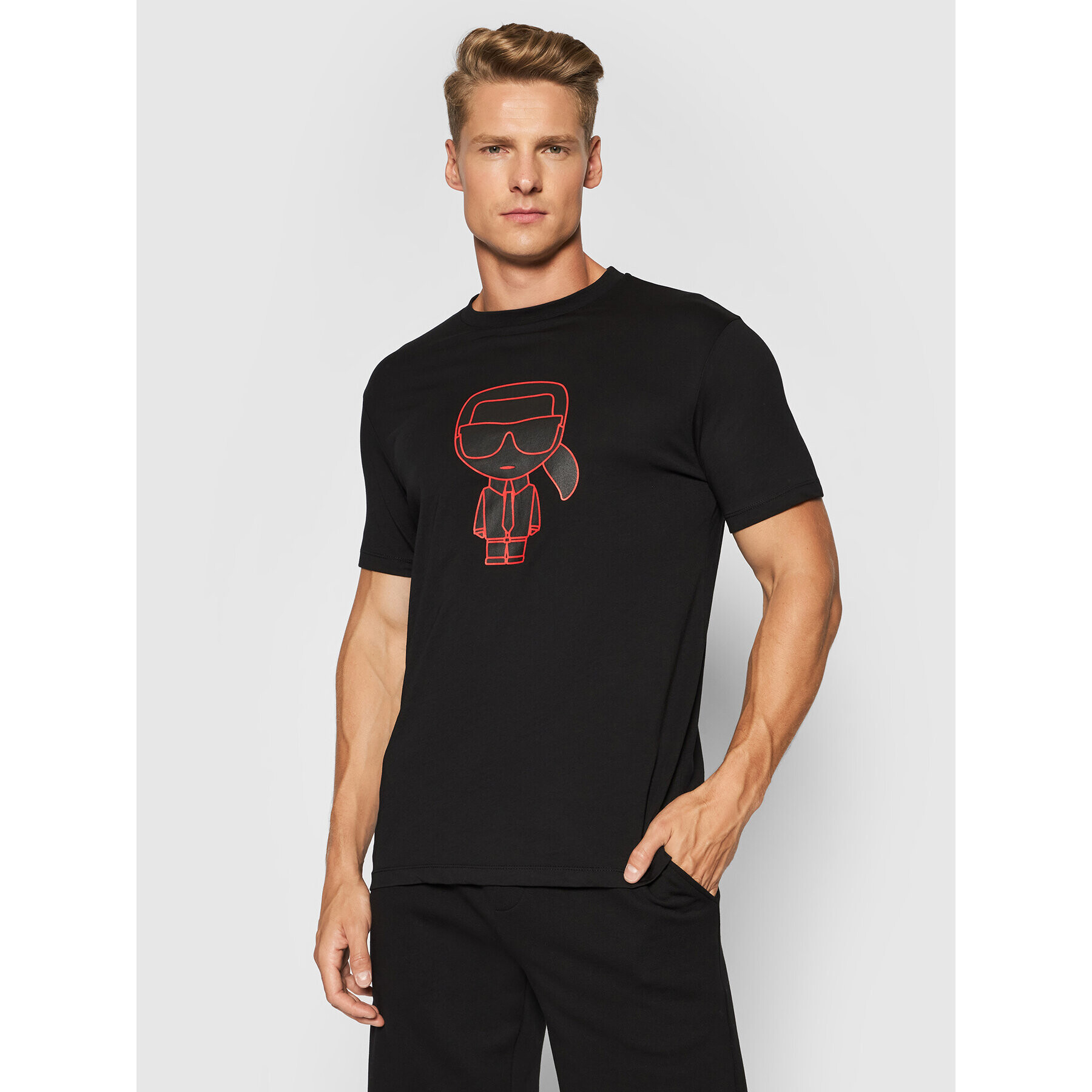 KARL LAGERFELD Tricou 755072 512224 Negru Regular Fit - Pled.ro