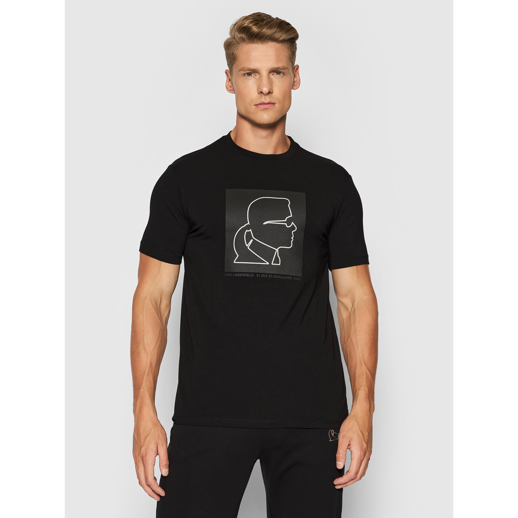 KARL LAGERFELD Tricou 755073 512221 Negru Regular Fit - Pled.ro