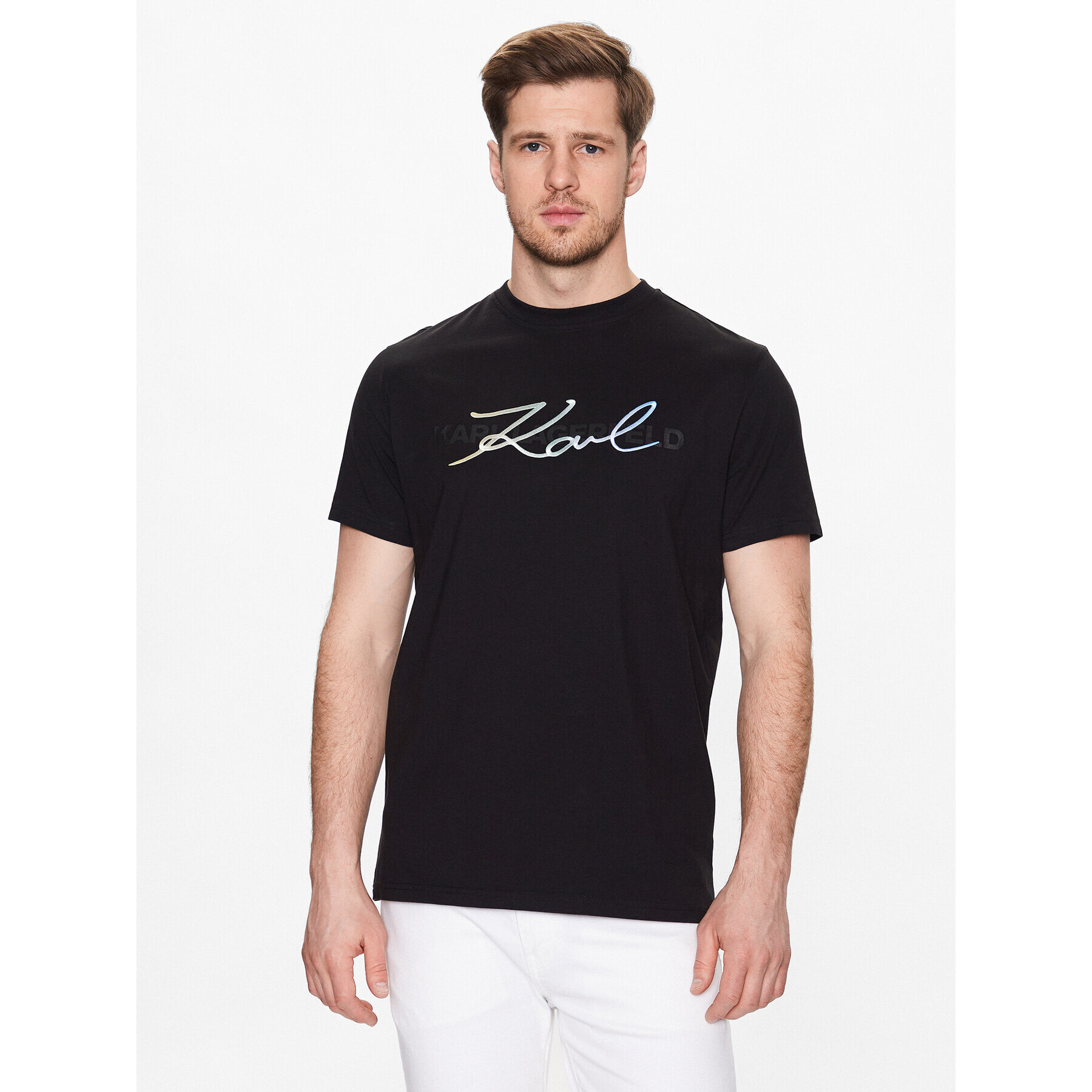 KARL LAGERFELD Tricou 755073 532250 Negru Regular Fit - Pled.ro