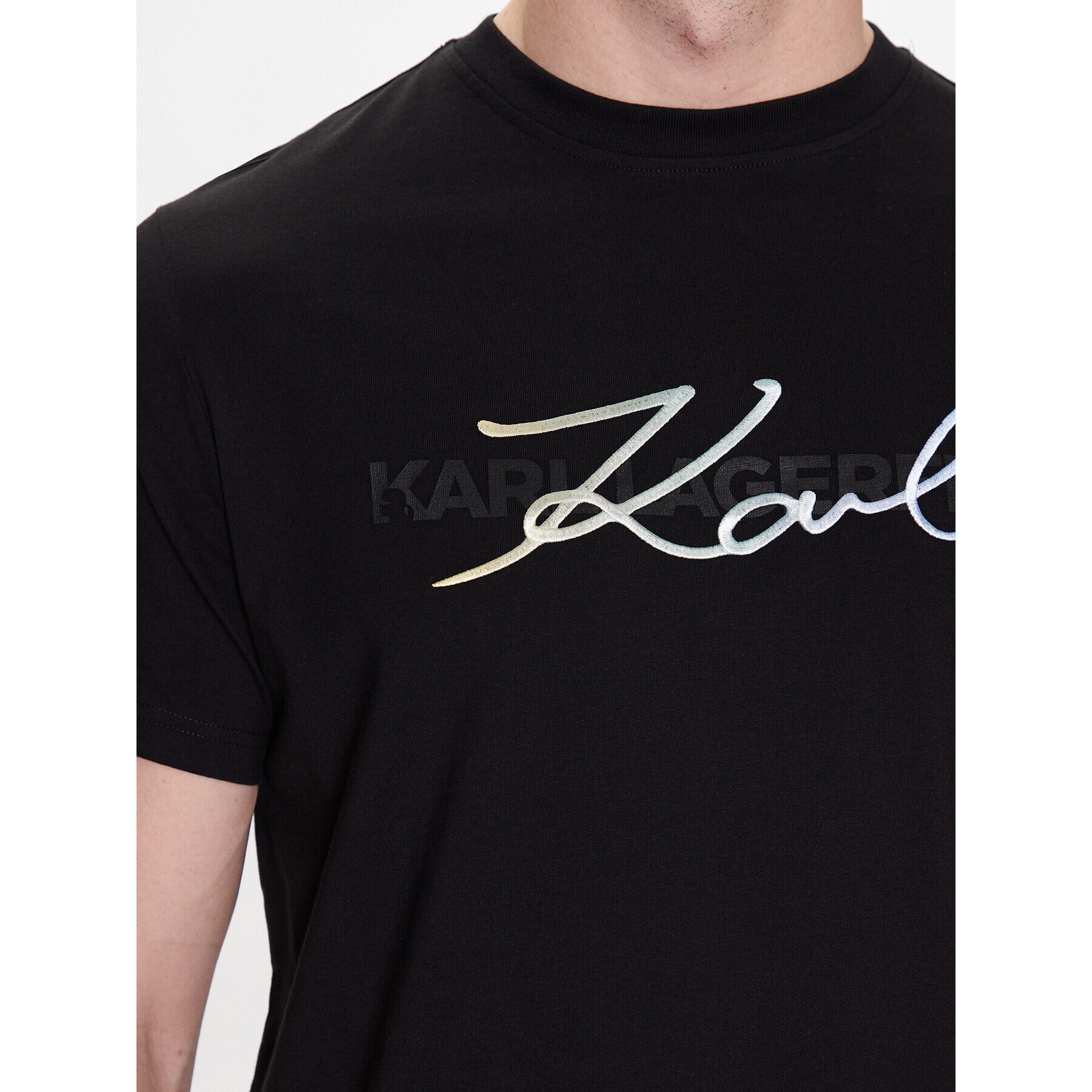 KARL LAGERFELD Tricou 755073 532250 Negru Regular Fit - Pled.ro