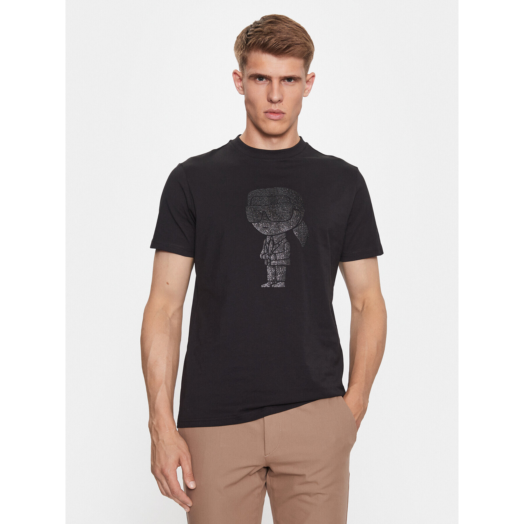 KARL LAGERFELD Tricou 755073 534250 Negru Regular Fit - Pled.ro