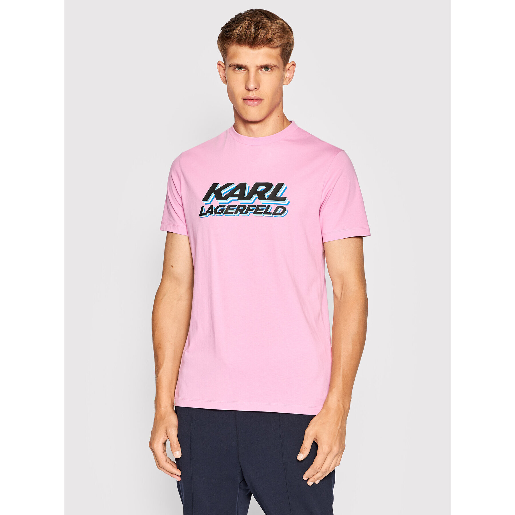 KARL LAGERFELD Tricou 755080 523224 Roz Regular Fit - Pled.ro