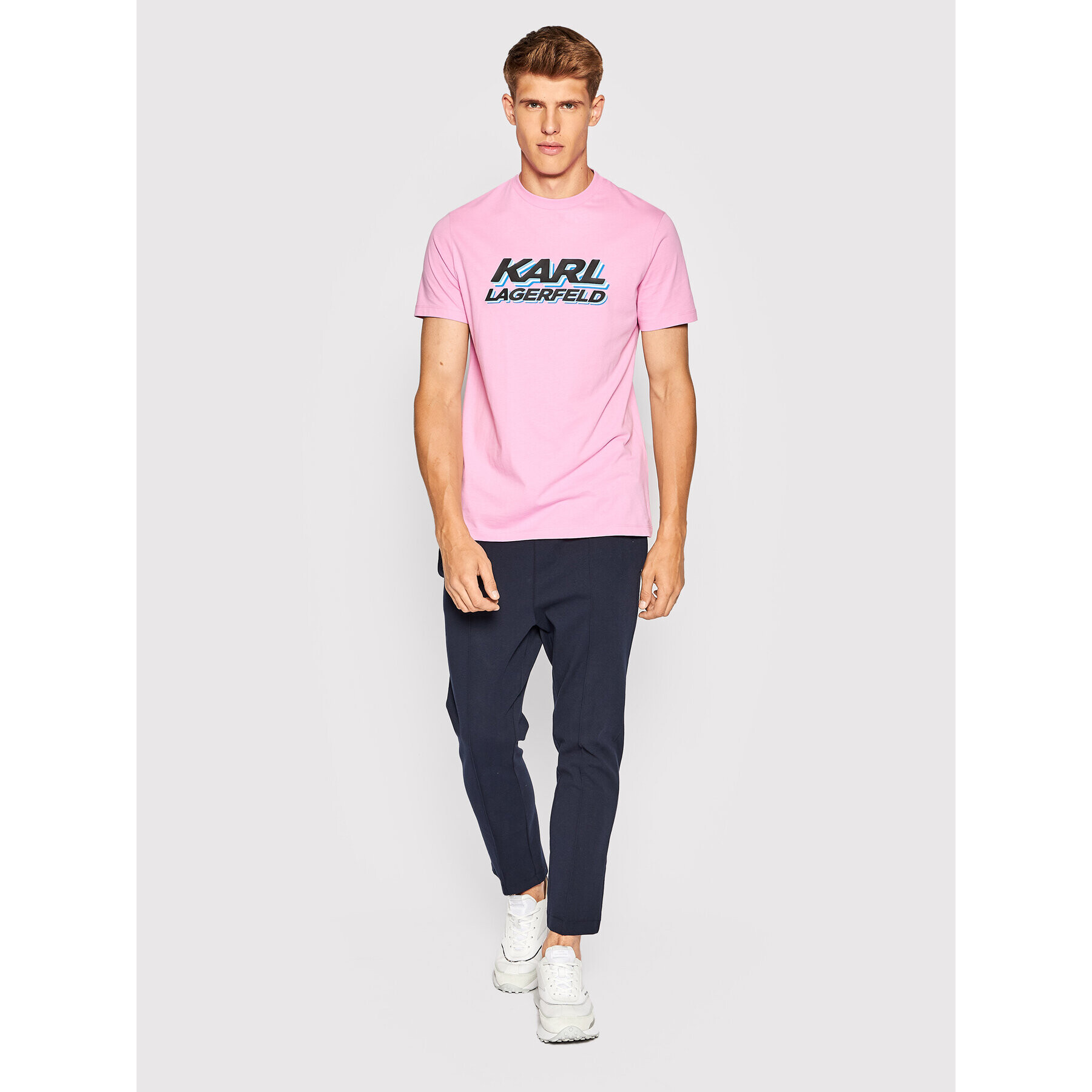 KARL LAGERFELD Tricou 755080 523224 Roz Regular Fit - Pled.ro