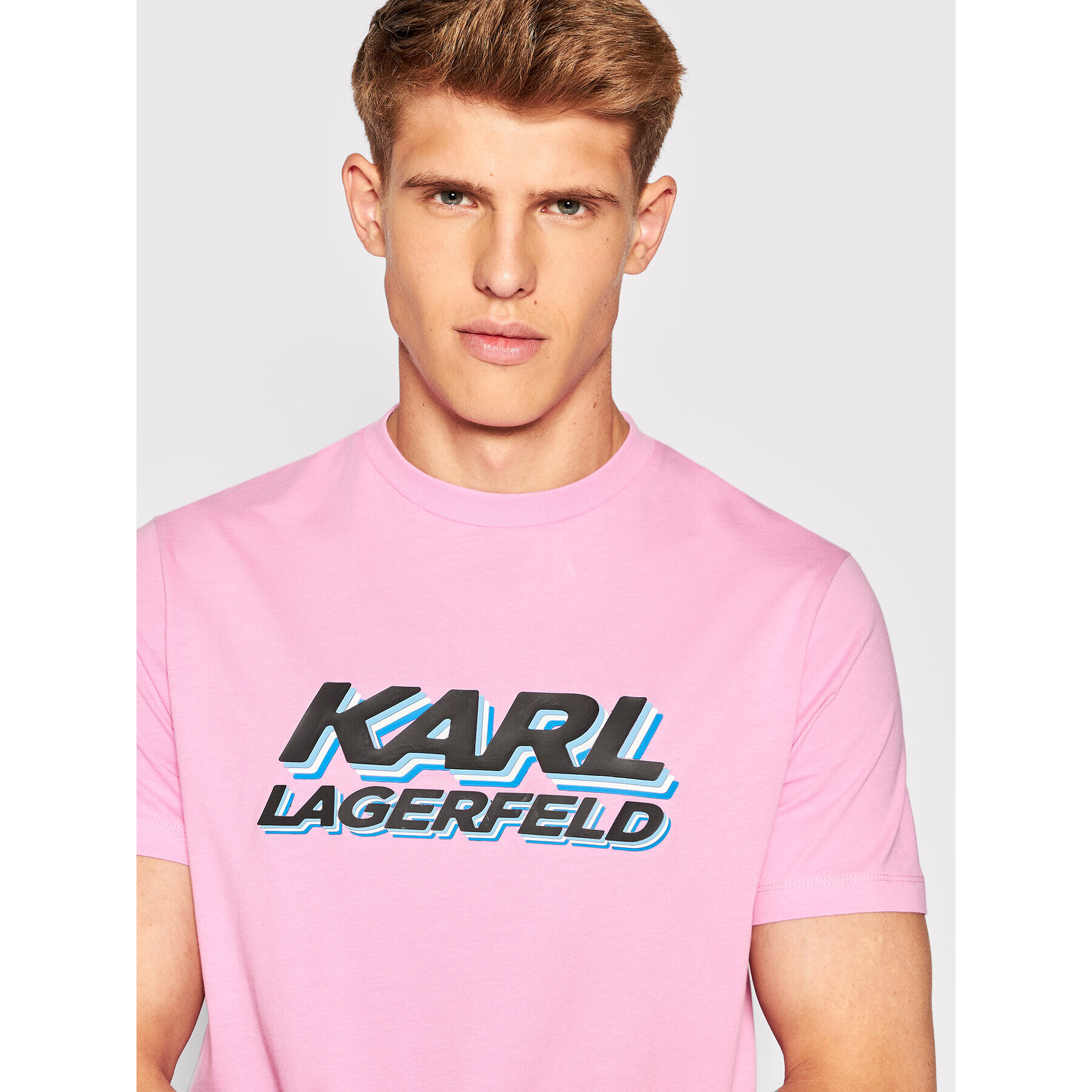 KARL LAGERFELD Tricou 755080 523224 Roz Regular Fit - Pled.ro