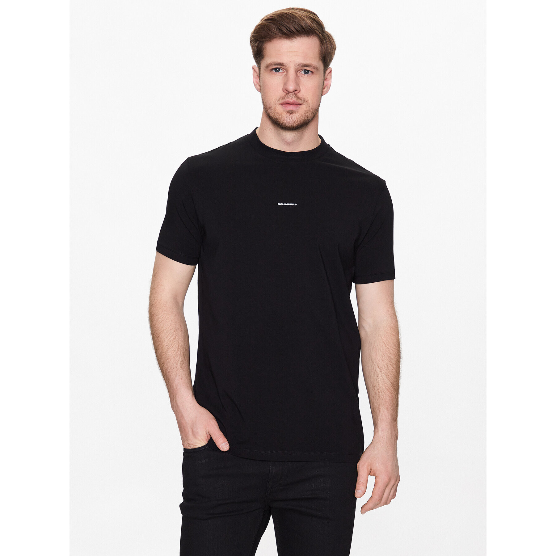 KARL LAGERFELD Tricou 755080 532221 Negru Regular Fit - Pled.ro