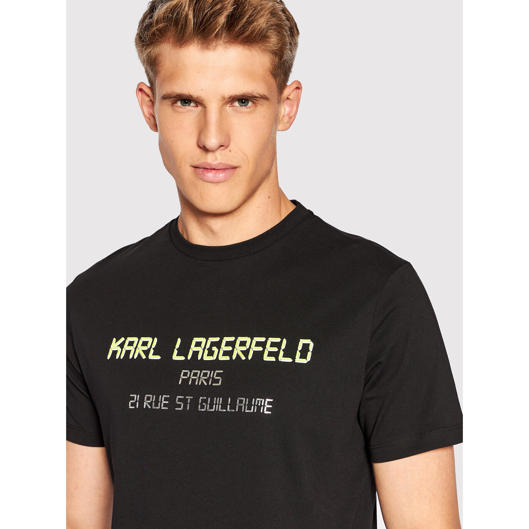 KARL LAGERFELD Tricou 755081 523224 Negru Regular Fit - Pled.ro