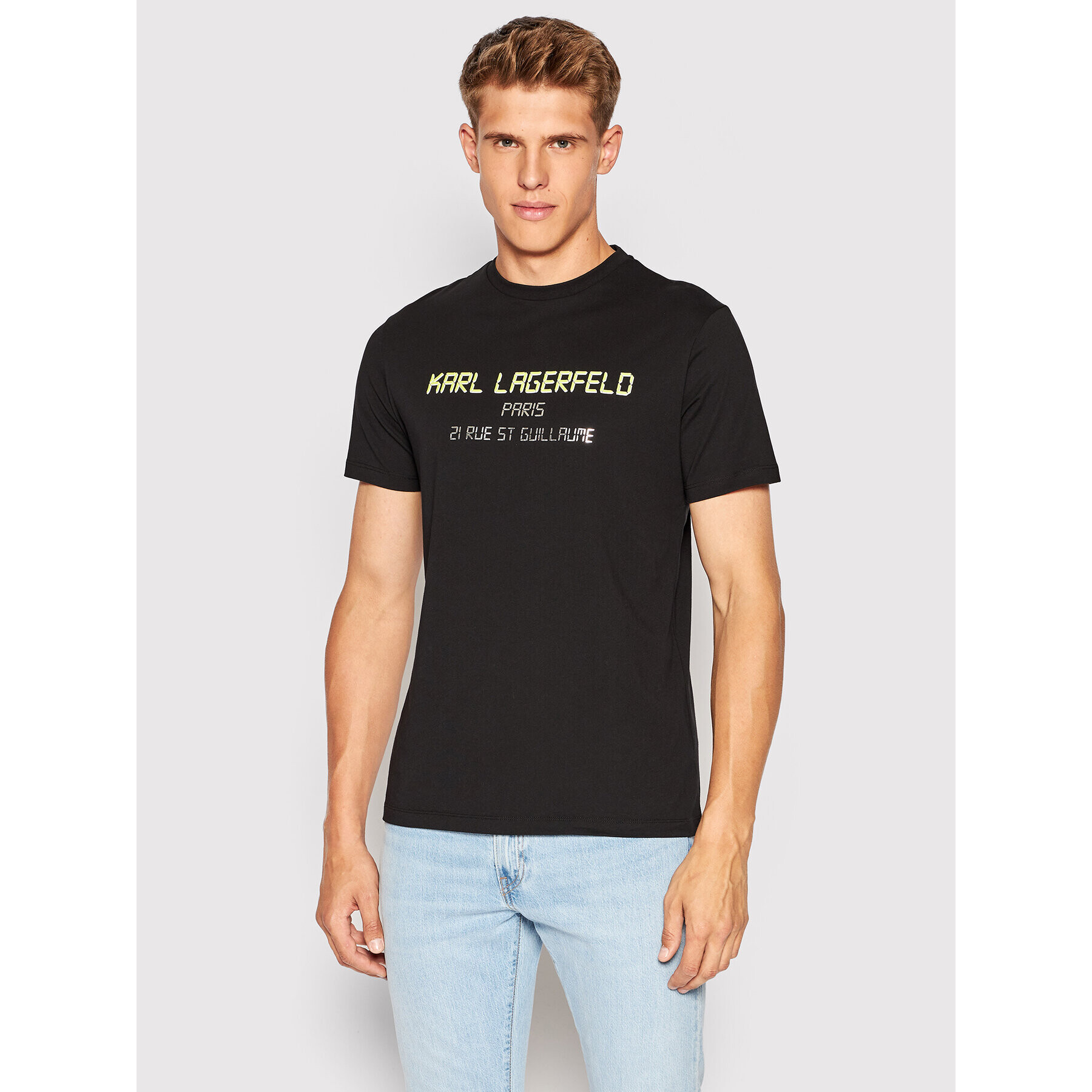 KARL LAGERFELD Tricou 755081 523224 Negru Regular Fit - Pled.ro