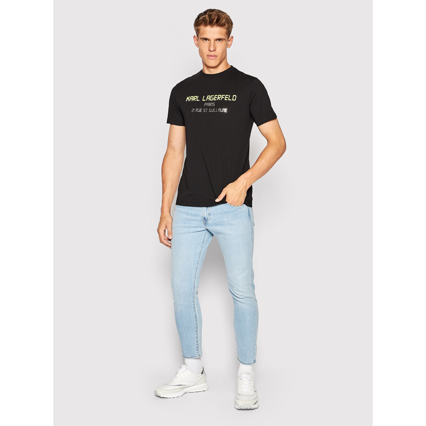 KARL LAGERFELD Tricou 755081 523224 Negru Regular Fit - Pled.ro