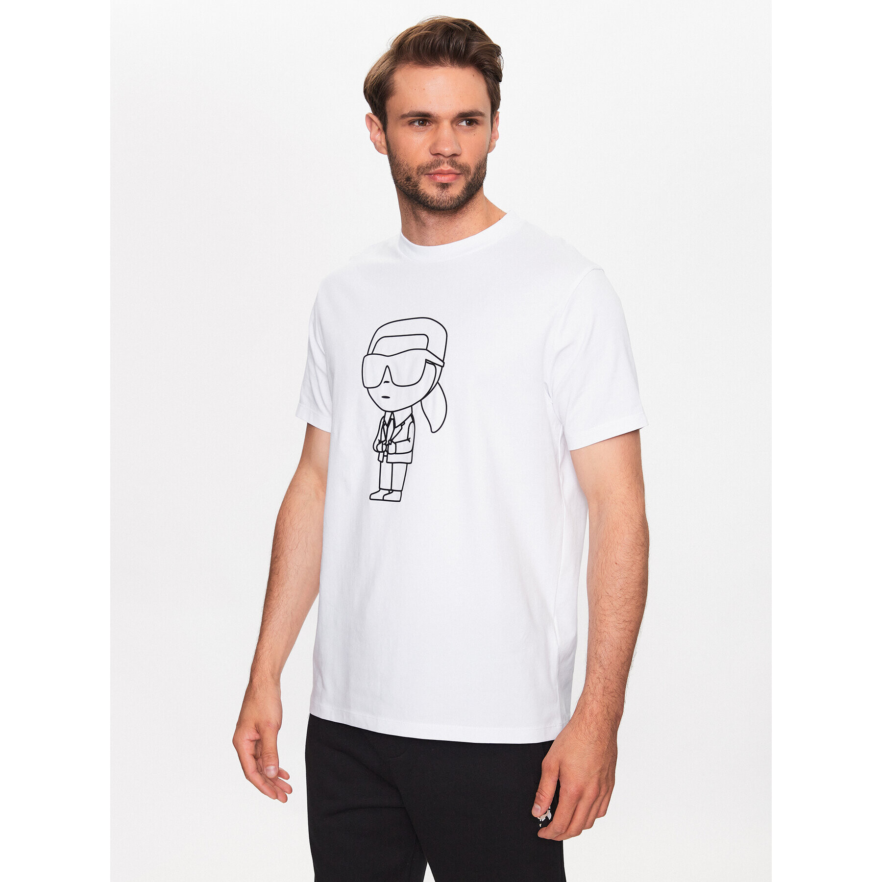 KARL LAGERFELD Tricou 755082 532221 Alb Regular Fit - Pled.ro