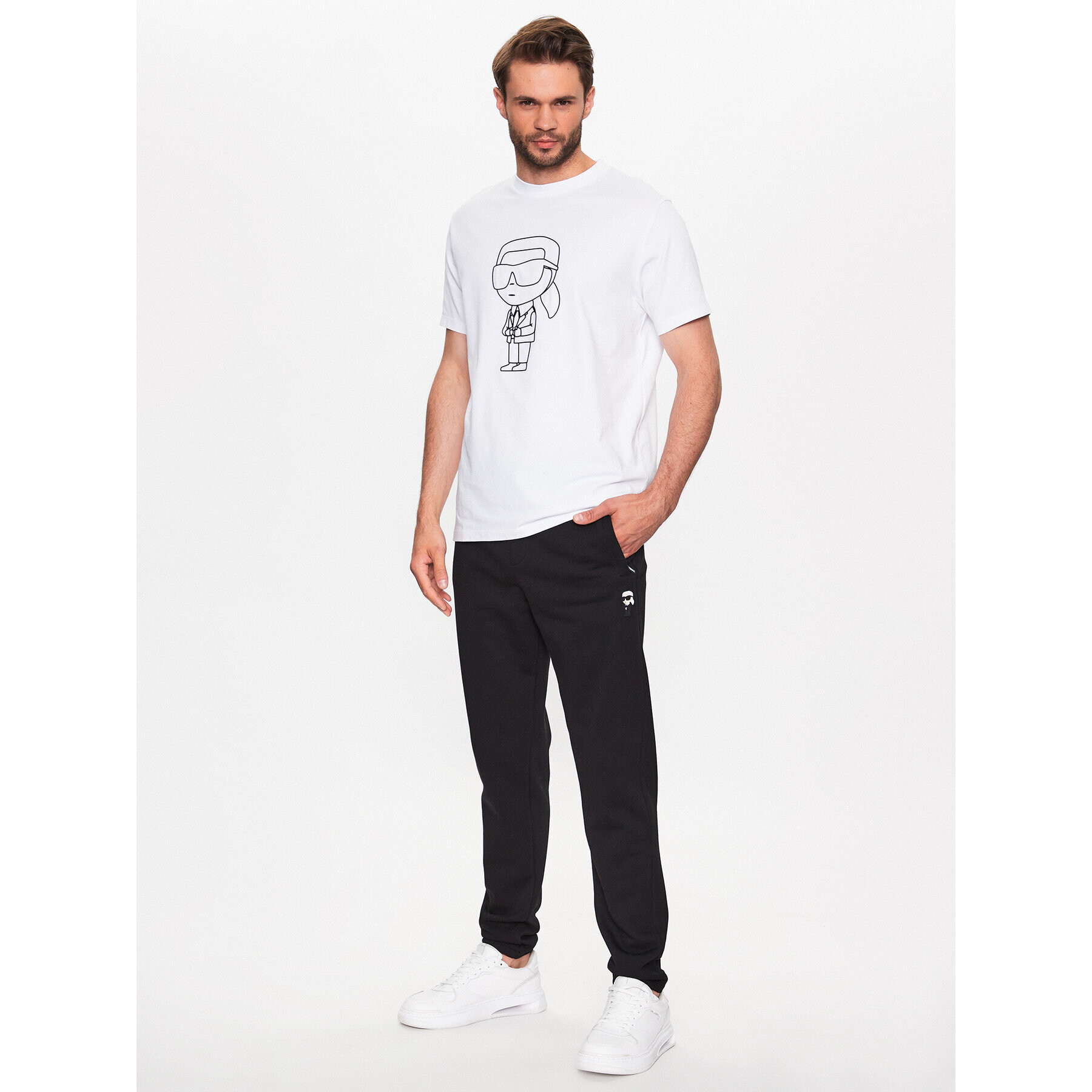 KARL LAGERFELD Tricou 755082 532221 Alb Regular Fit - Pled.ro