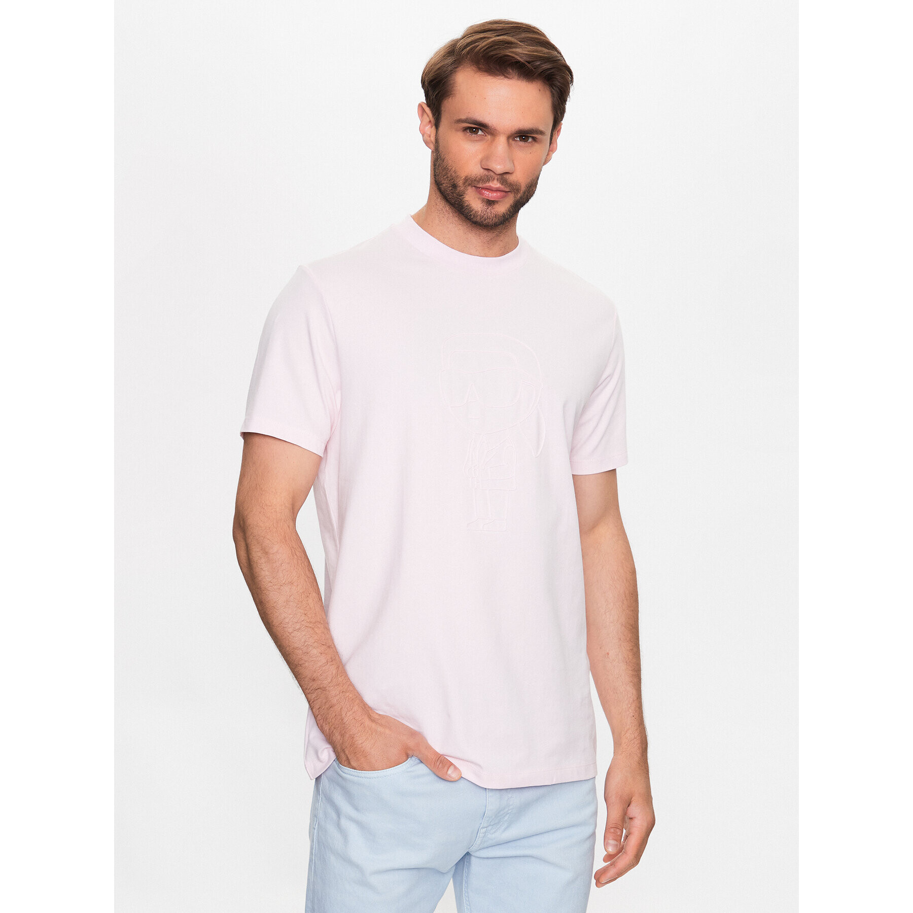 KARL LAGERFELD Tricou 755082 532221 Roz Regular Fit - Pled.ro