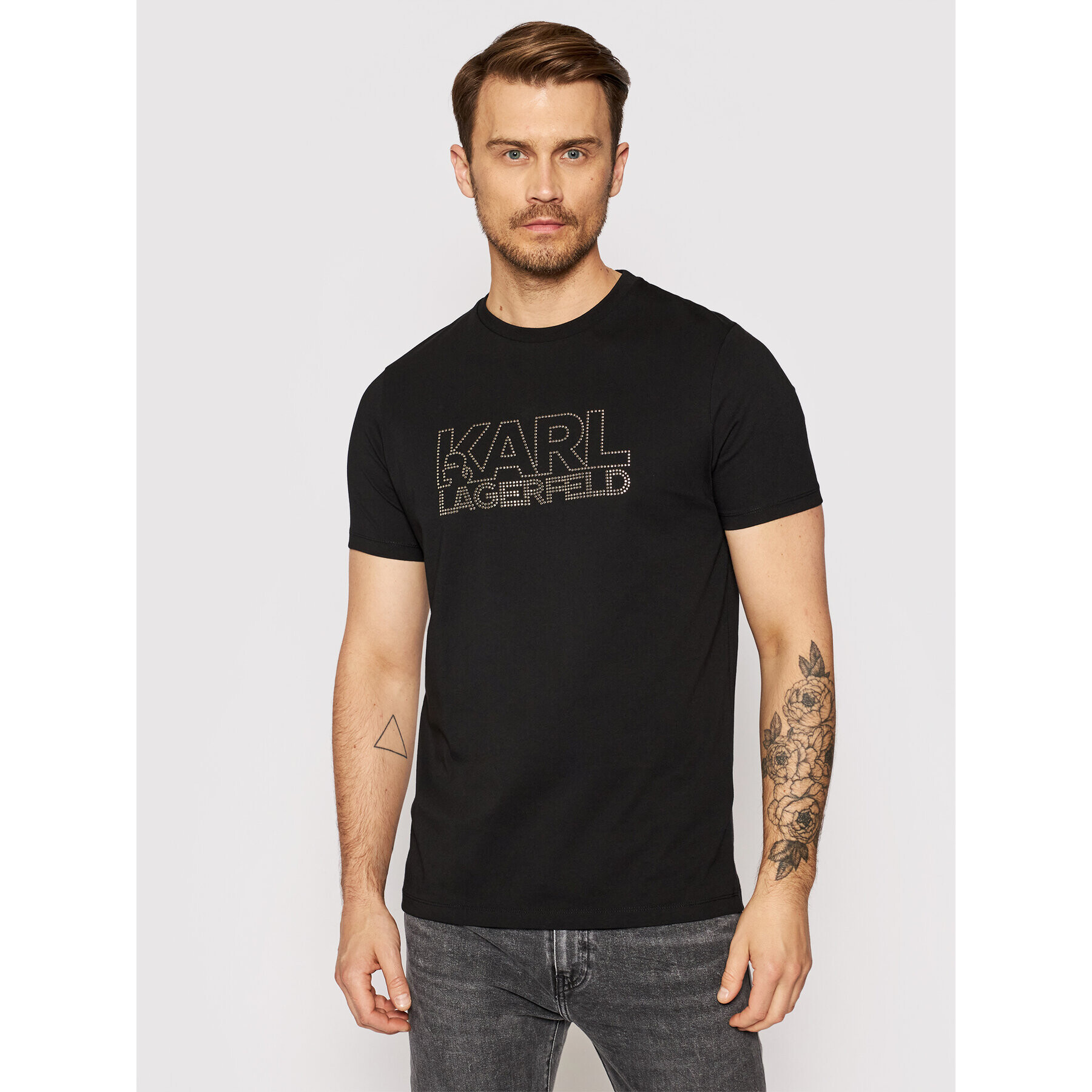 KARL LAGERFELD Tricou 755084 511225 Negru Regular Fit - Pled.ro