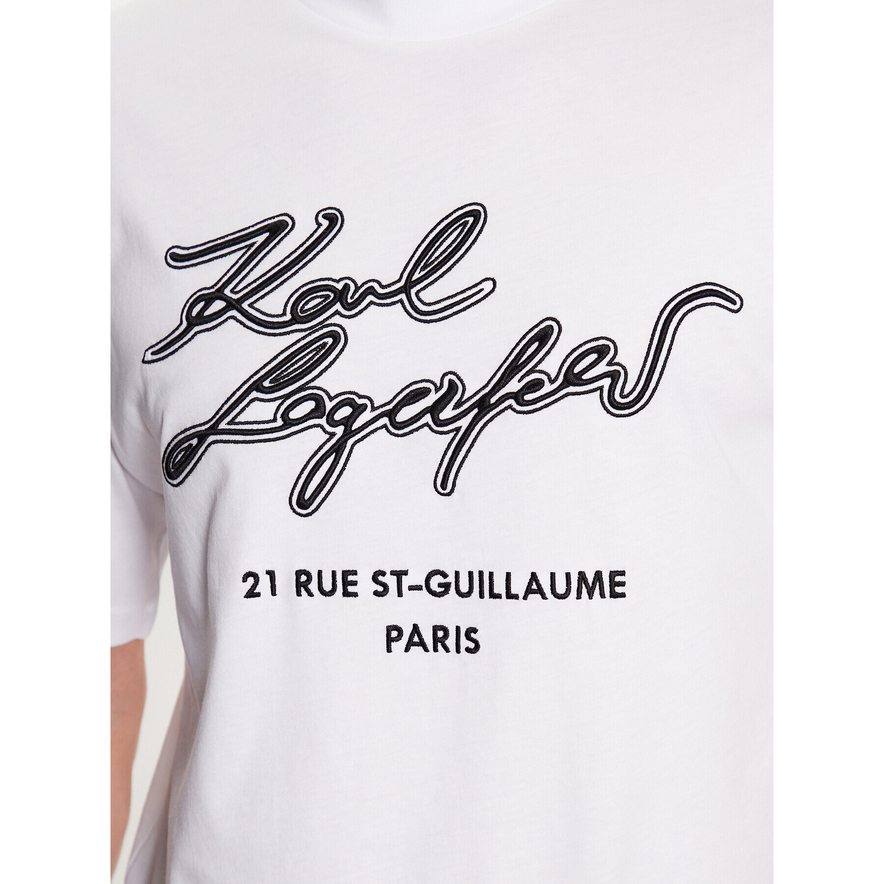 KARL LAGERFELD Tricou 755152 532224 Alb Regular Fit - Pled.ro