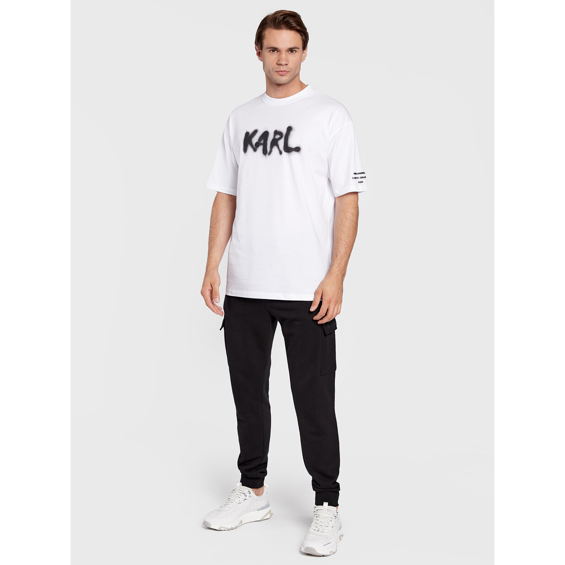 KARL LAGERFELD Tricou 755244 524224 Alb Regular Fit - Pled.ro