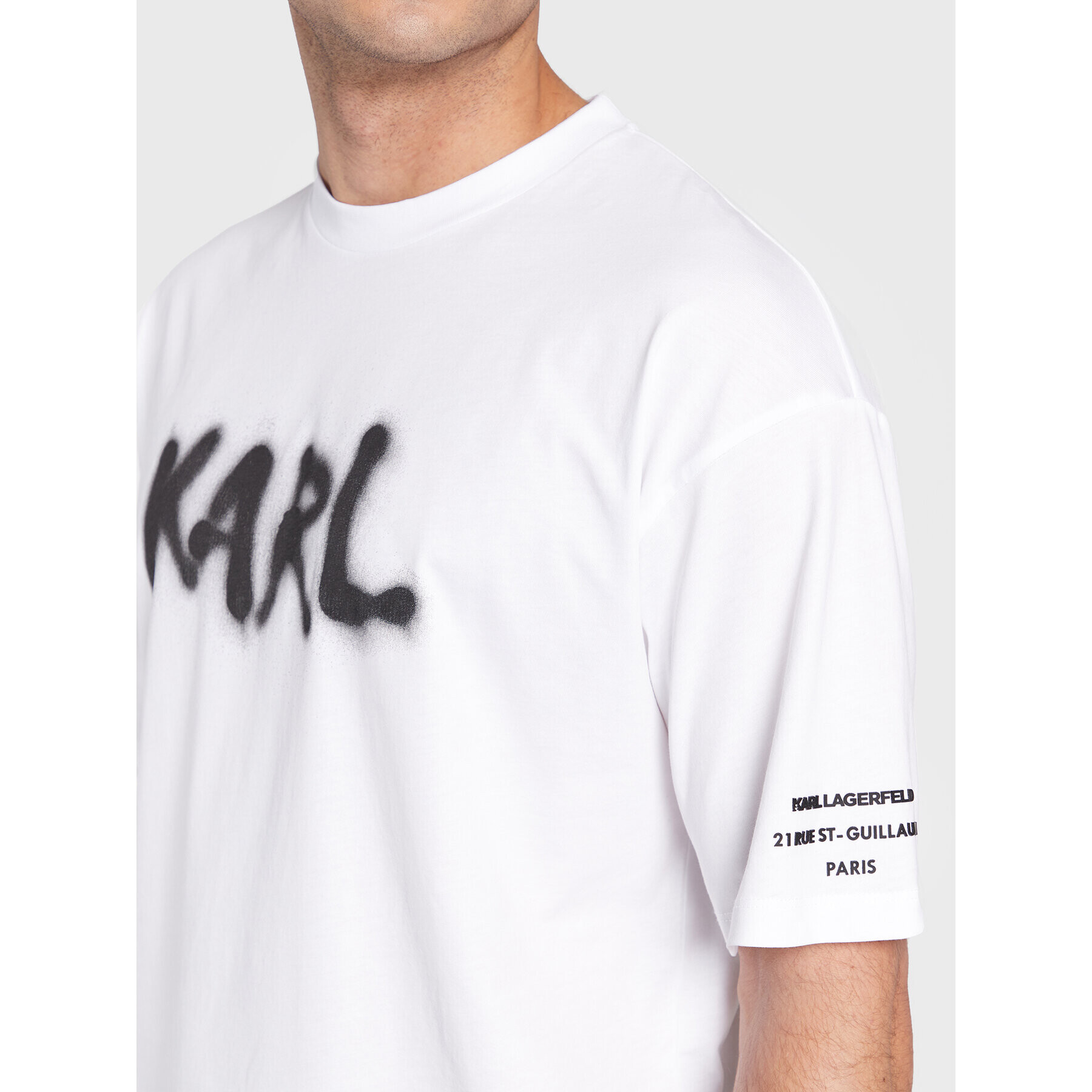 KARL LAGERFELD Tricou 755244 524224 Alb Regular Fit - Pled.ro