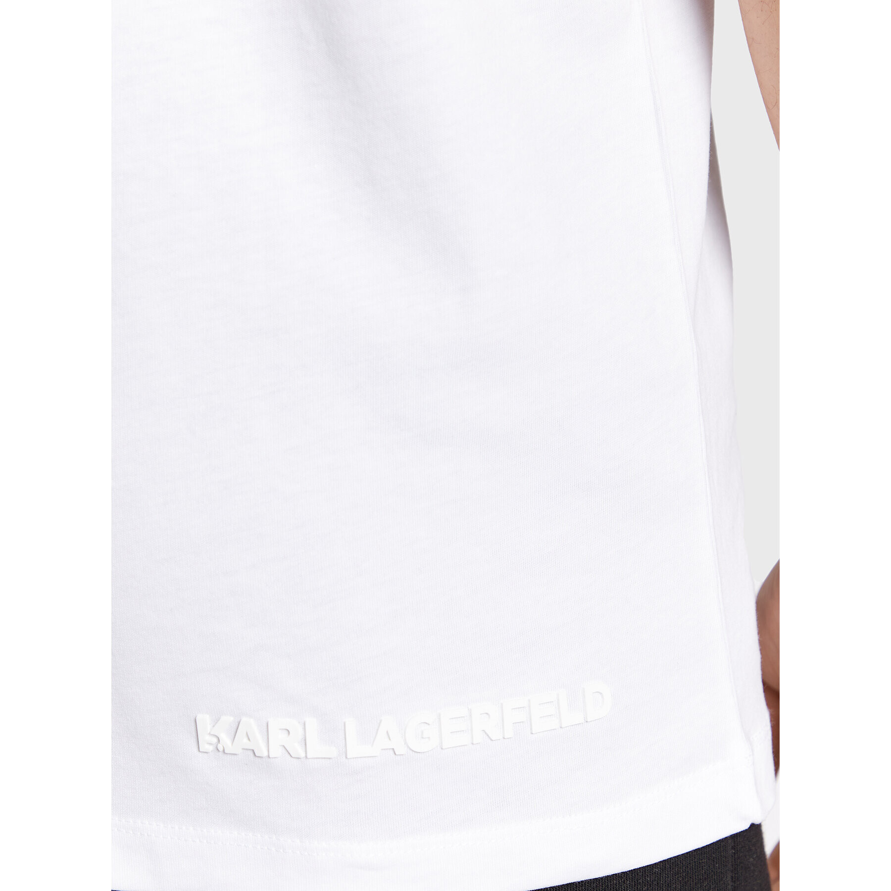 KARL LAGERFELD Tricou 755244 524224 Alb Regular Fit - Pled.ro