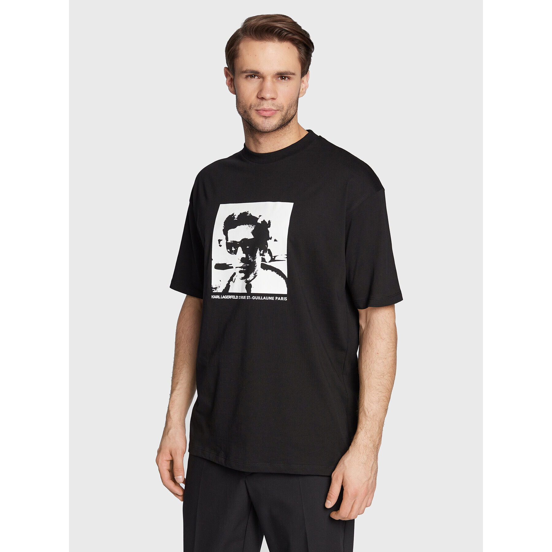 KARL LAGERFELD Tricou 755245 524224 Negru Regular Fit - Pled.ro