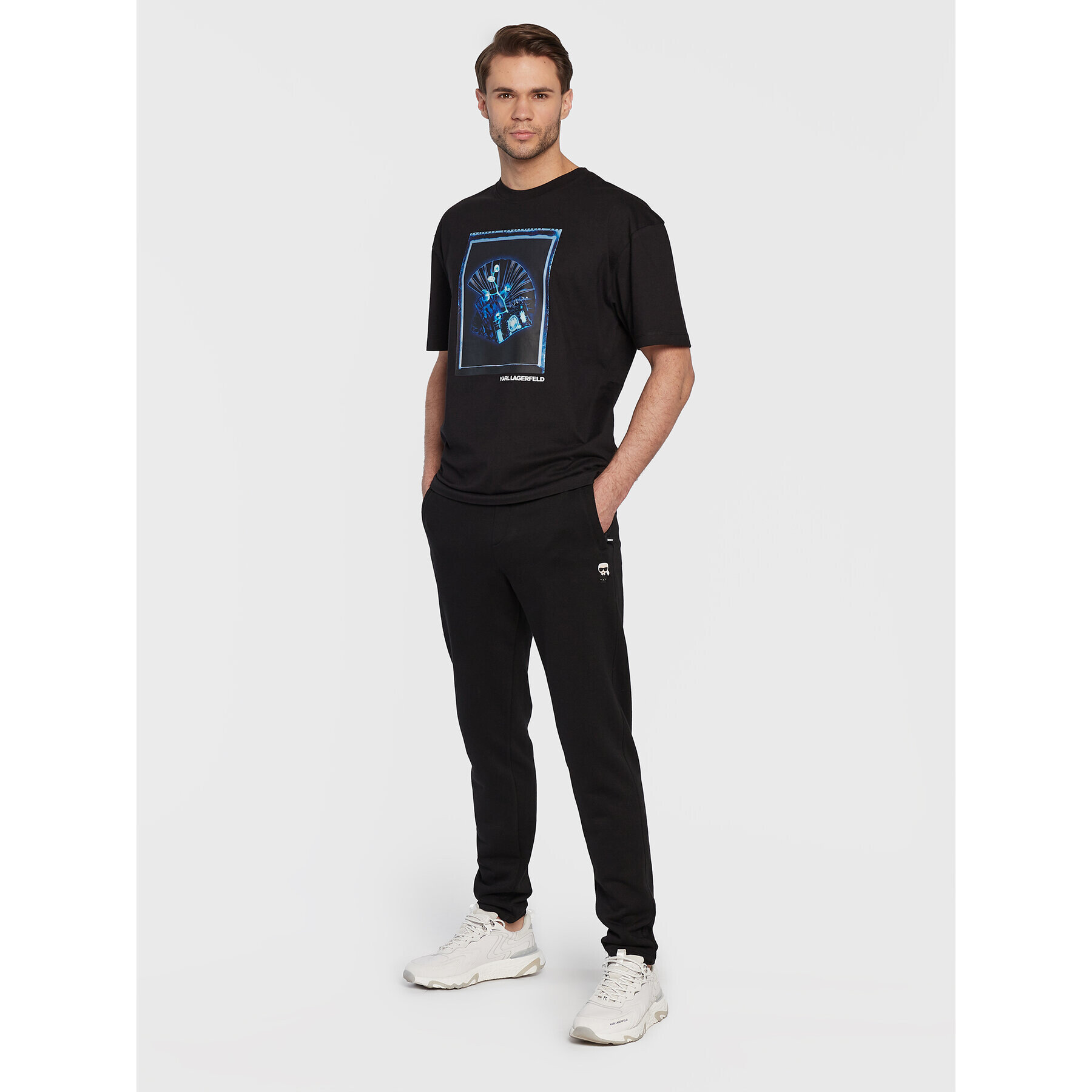 KARL LAGERFELD Tricou 755263 524241 Negru Regular Fit - Pled.ro