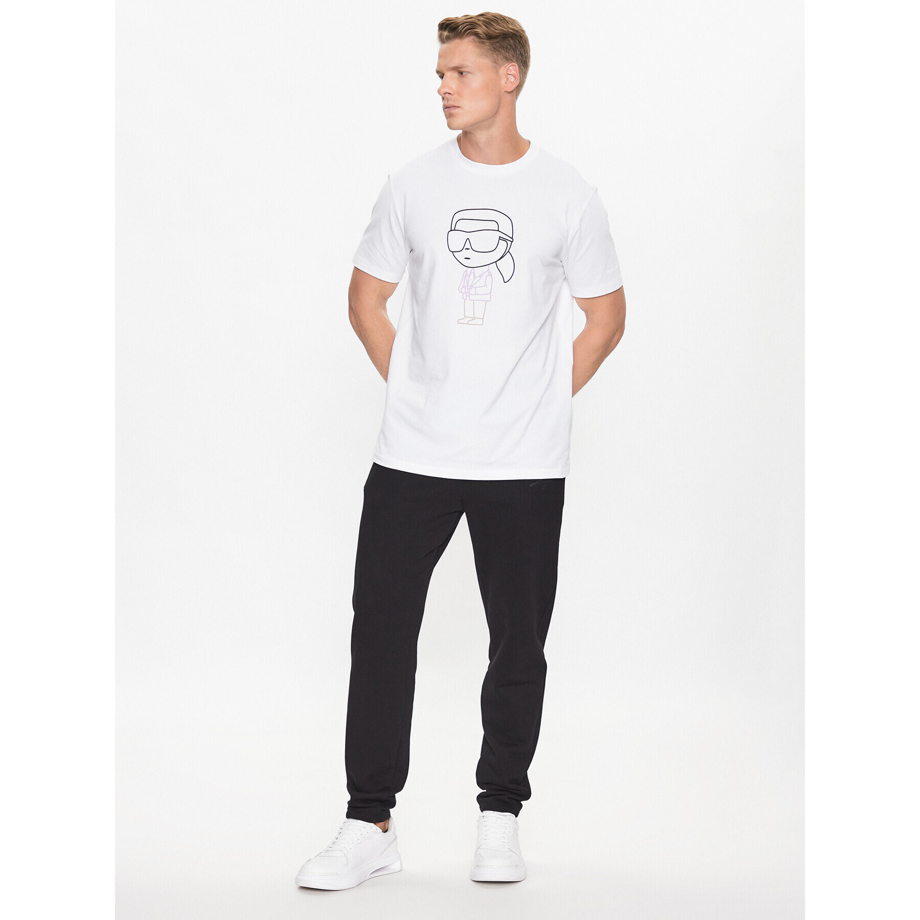 KARL LAGERFELD Tricou 755400 533221 Alb Regular Fit - Pled.ro