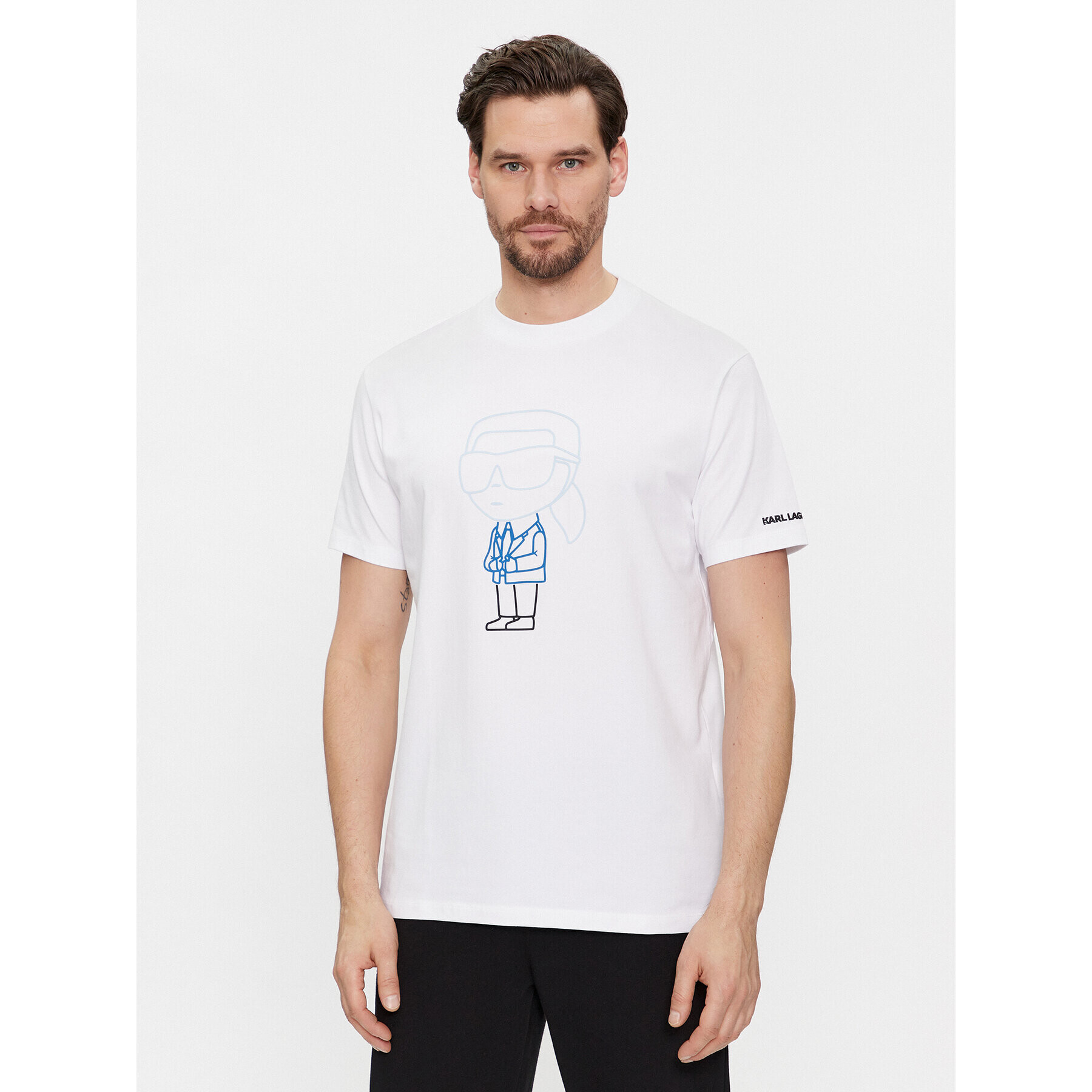 KARL LAGERFELD Tricou 755401 541221 Alb Regular Fit - Pled.ro