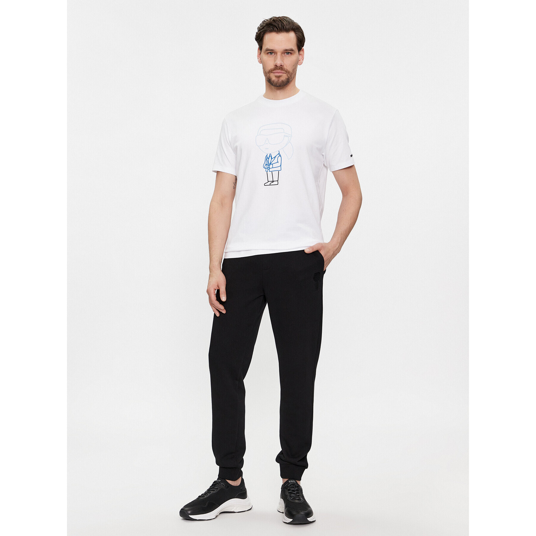 KARL LAGERFELD Tricou 755401 541221 Alb Regular Fit - Pled.ro