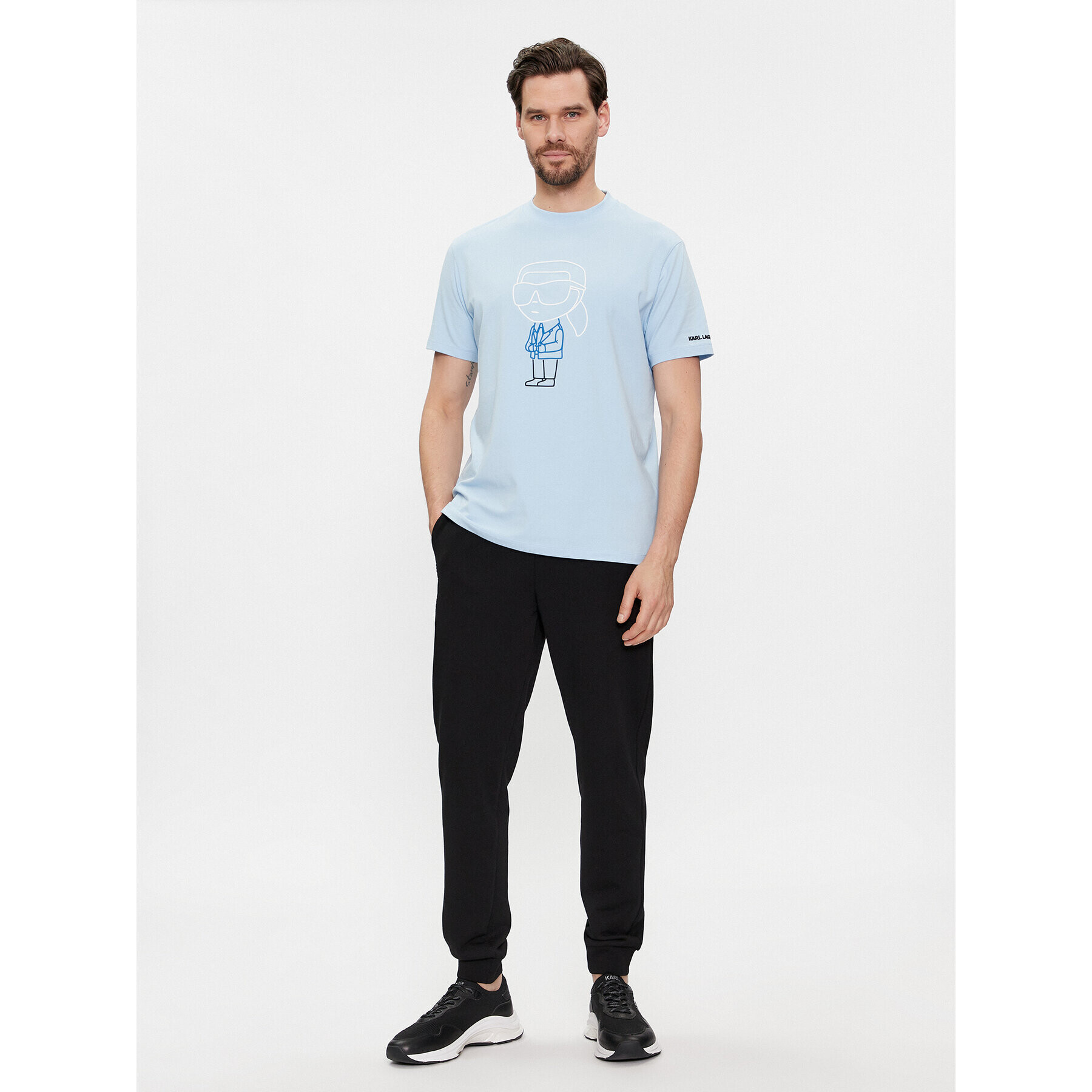 KARL LAGERFELD Tricou 755401 541221 Albastru Regular Fit - Pled.ro