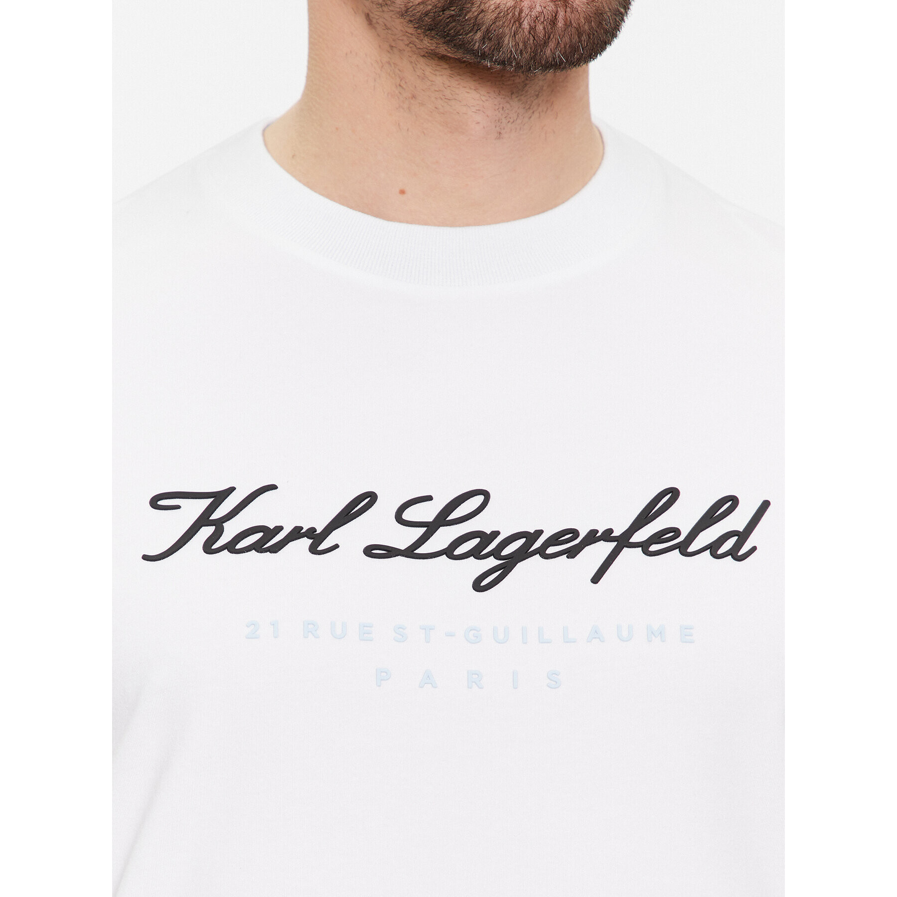 KARL LAGERFELD Tricou 755403 541221 Alb Regular Fit - Pled.ro