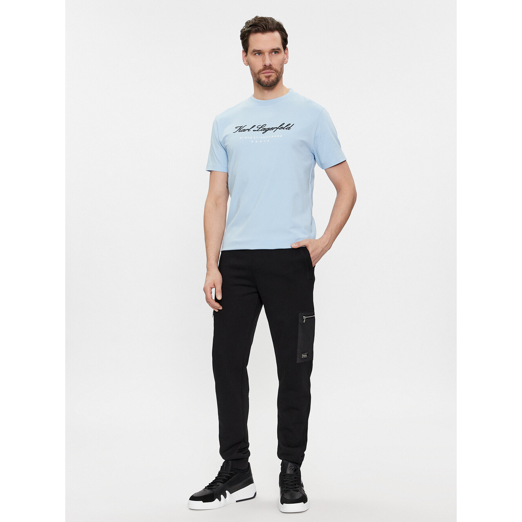 KARL LAGERFELD Tricou 755403 541221 Albastru Regular Fit - Pled.ro