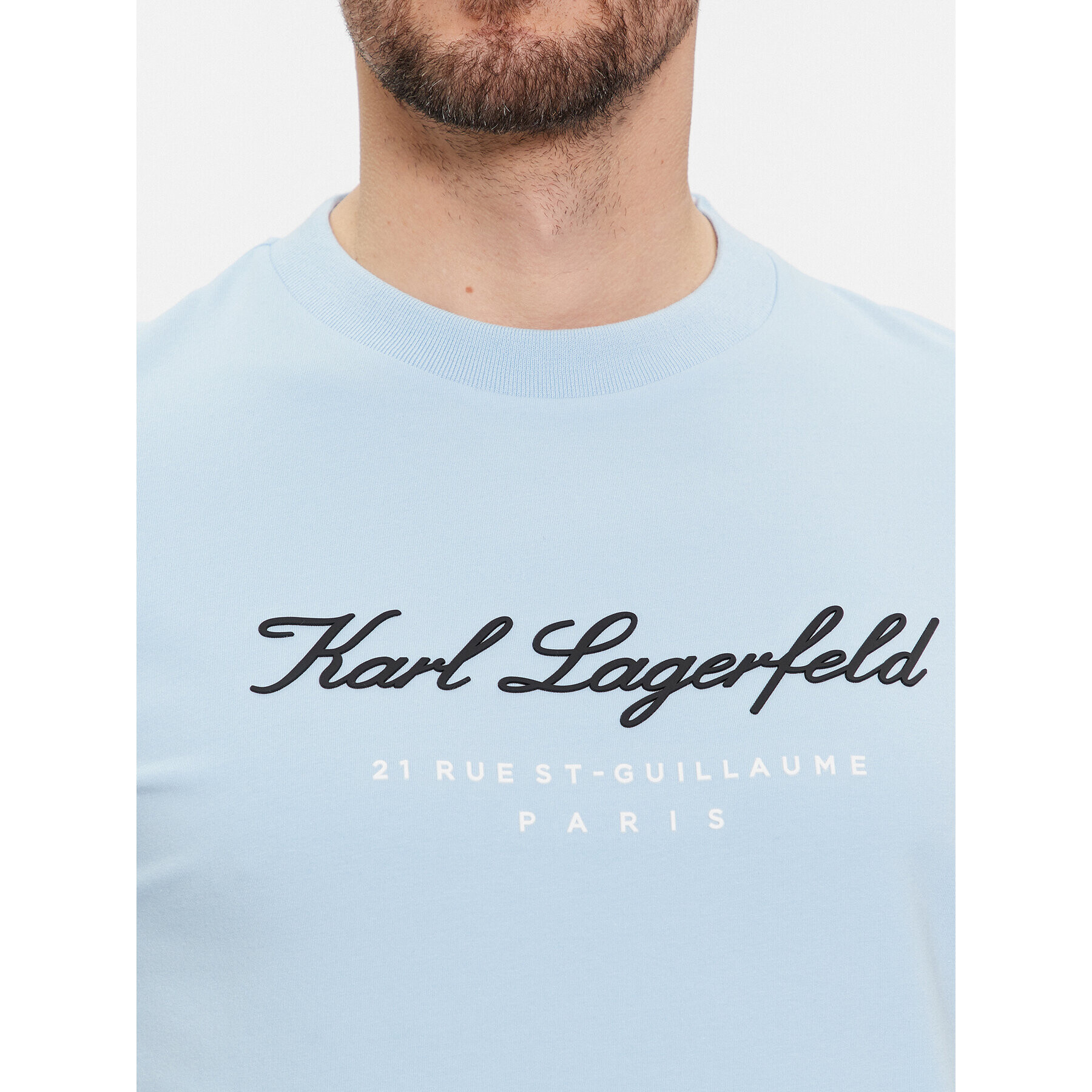 KARL LAGERFELD Tricou 755403 541221 Albastru Regular Fit - Pled.ro