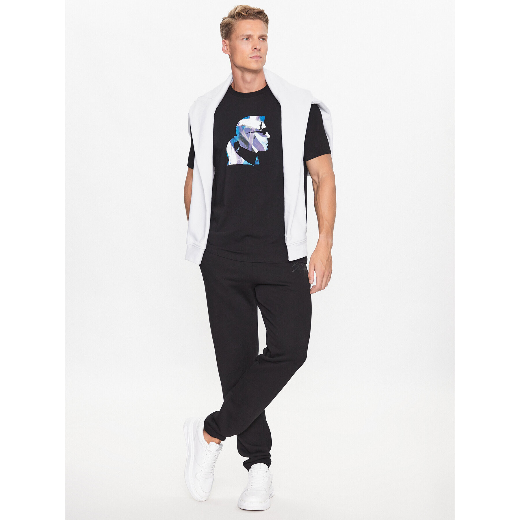 KARL LAGERFELD Tricou 755404 533221 Negru Regular Fit - Pled.ro