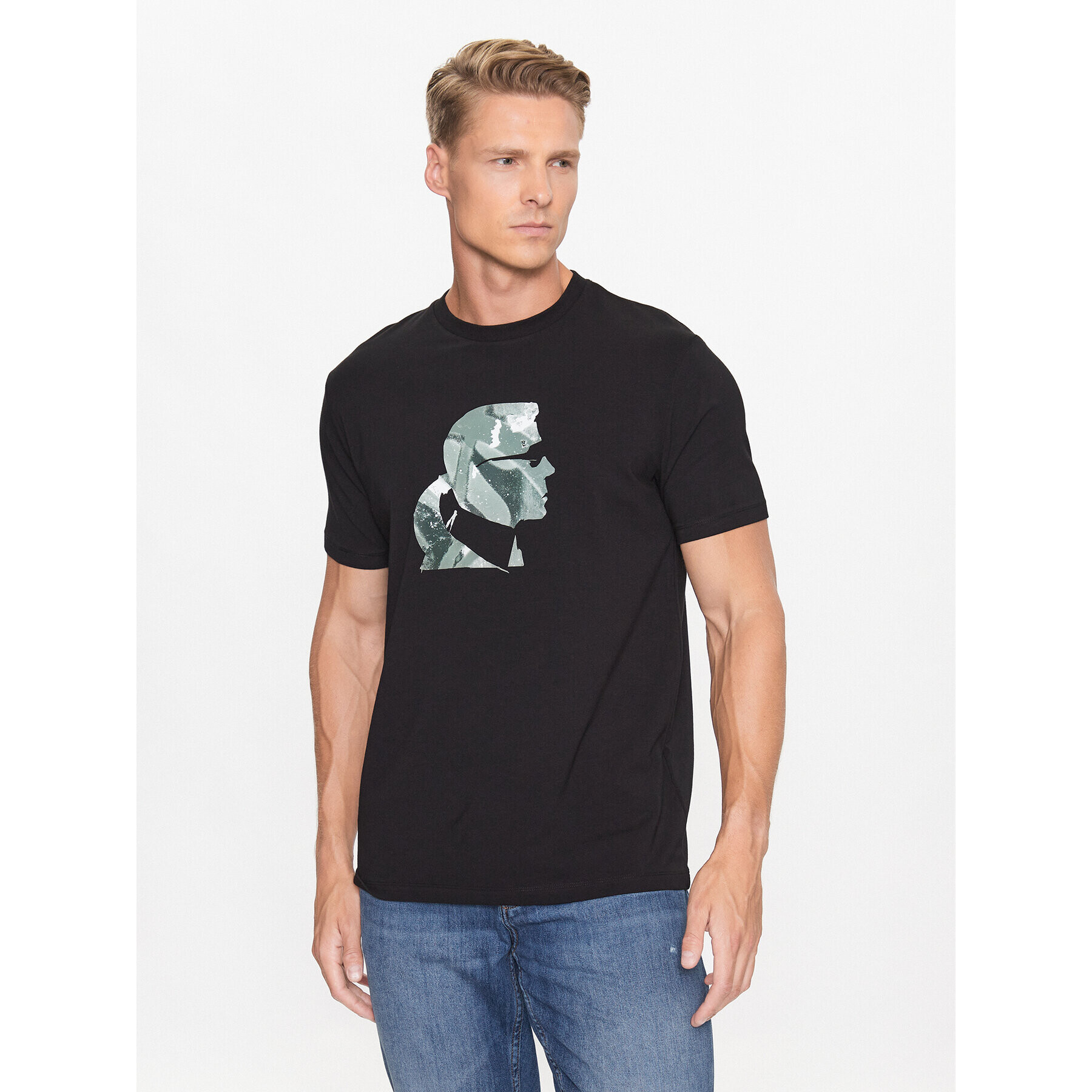 KARL LAGERFELD Tricou 755404 533221 Negru Regular Fit - Pled.ro