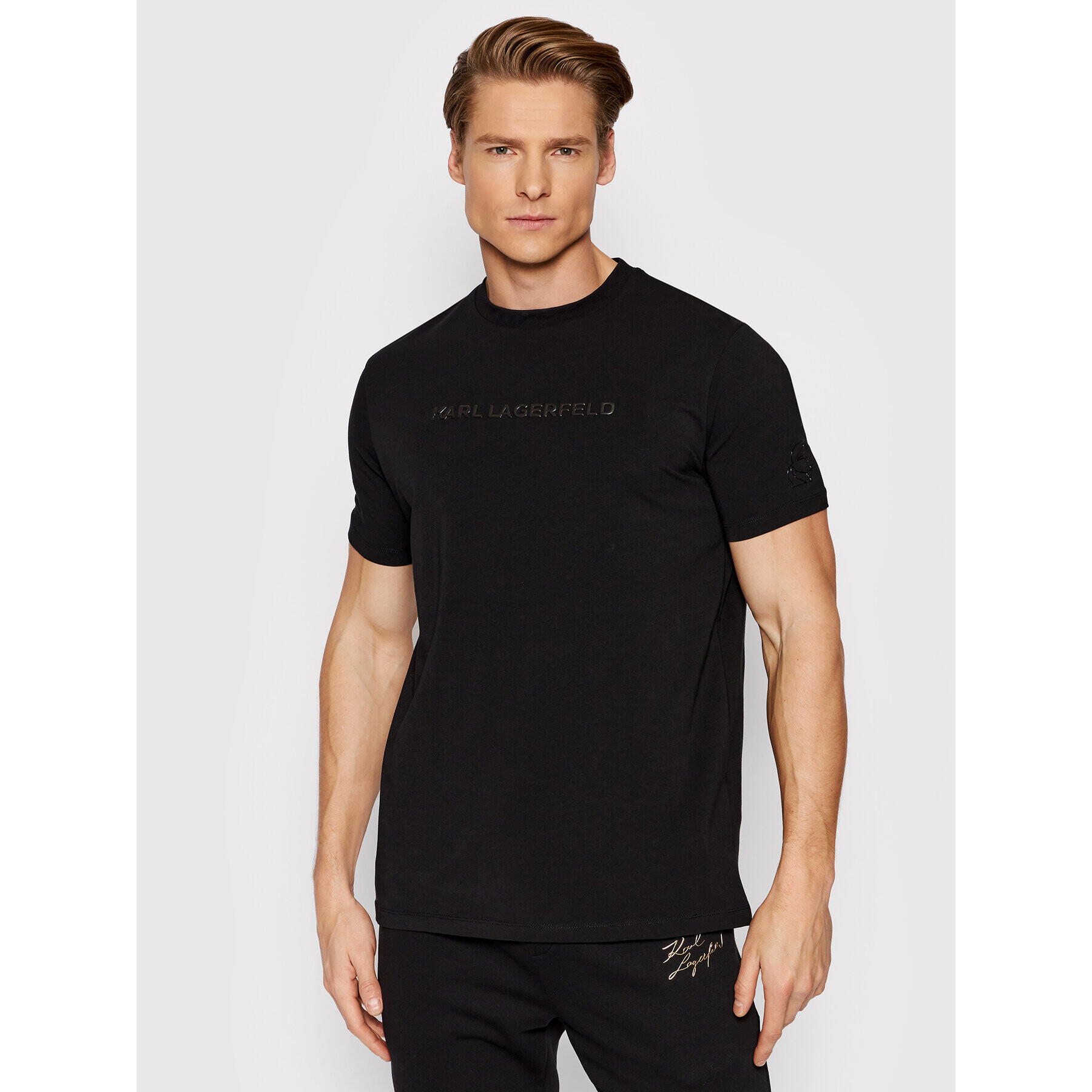 KARL LAGERFELD Tricou 755406 521221 Negru Regular Fit - Pled.ro