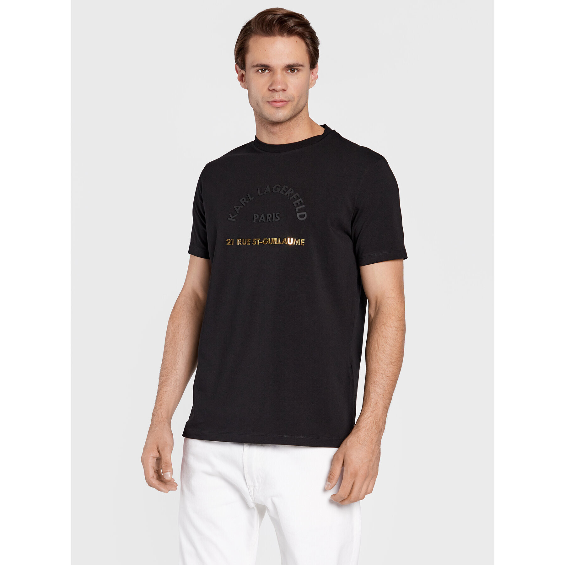 KARL LAGERFELD Tricou 755420 524221 Negru Regular Fit - Pled.ro