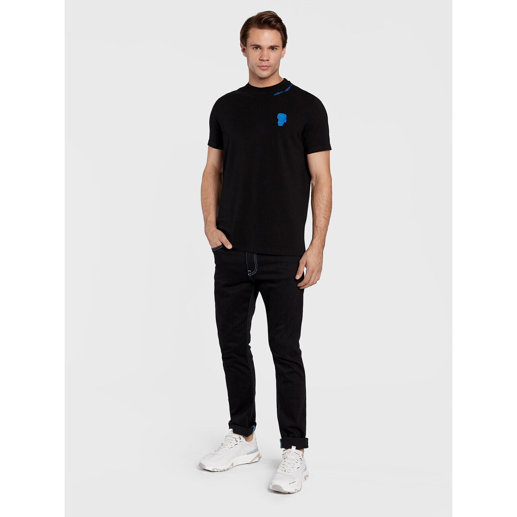 KARL LAGERFELD Tricou 755423 524221 Negru Regular Fit - Pled.ro