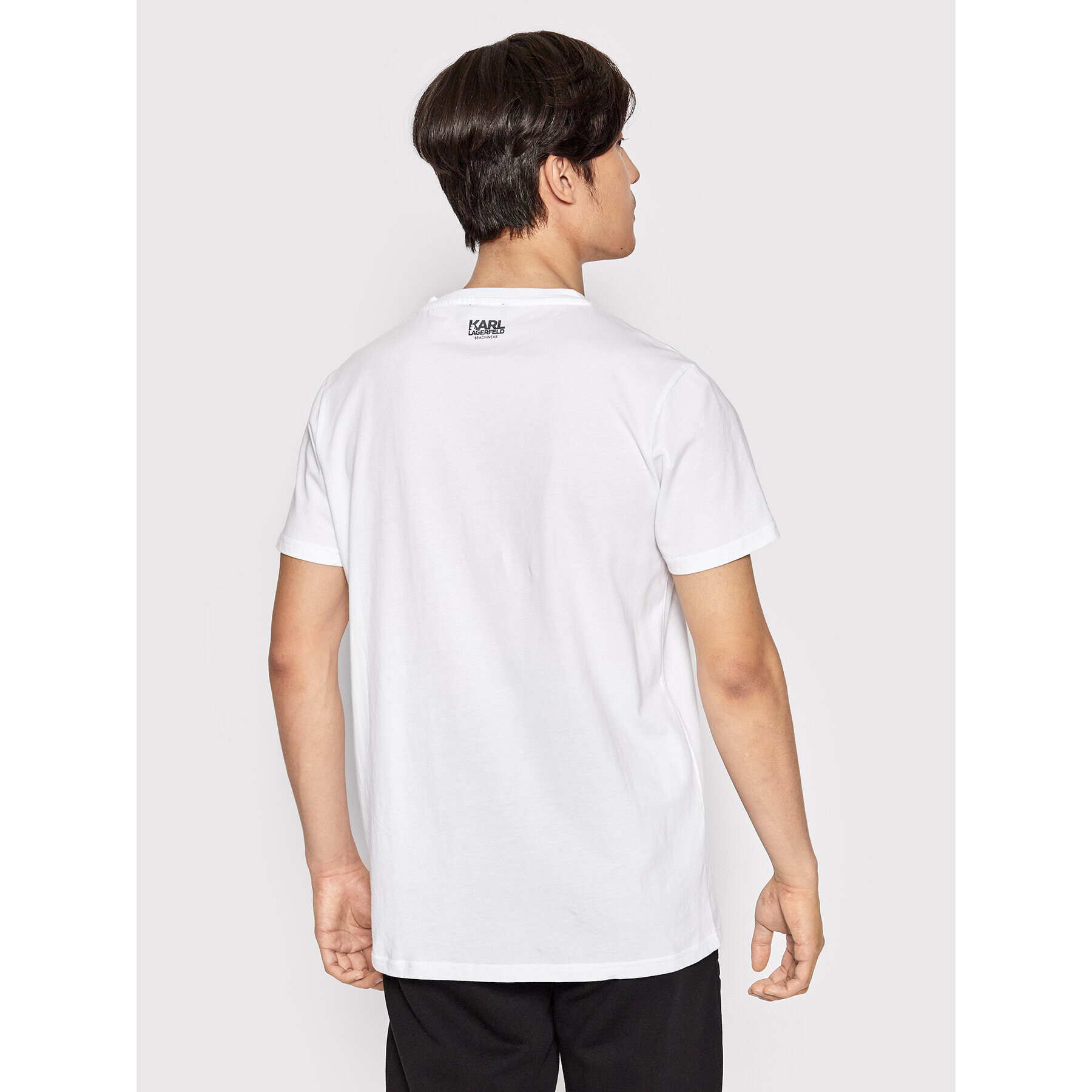 KARL LAGERFELD Tricou Classic KL22MTS01 Alb Regular Fit - Pled.ro