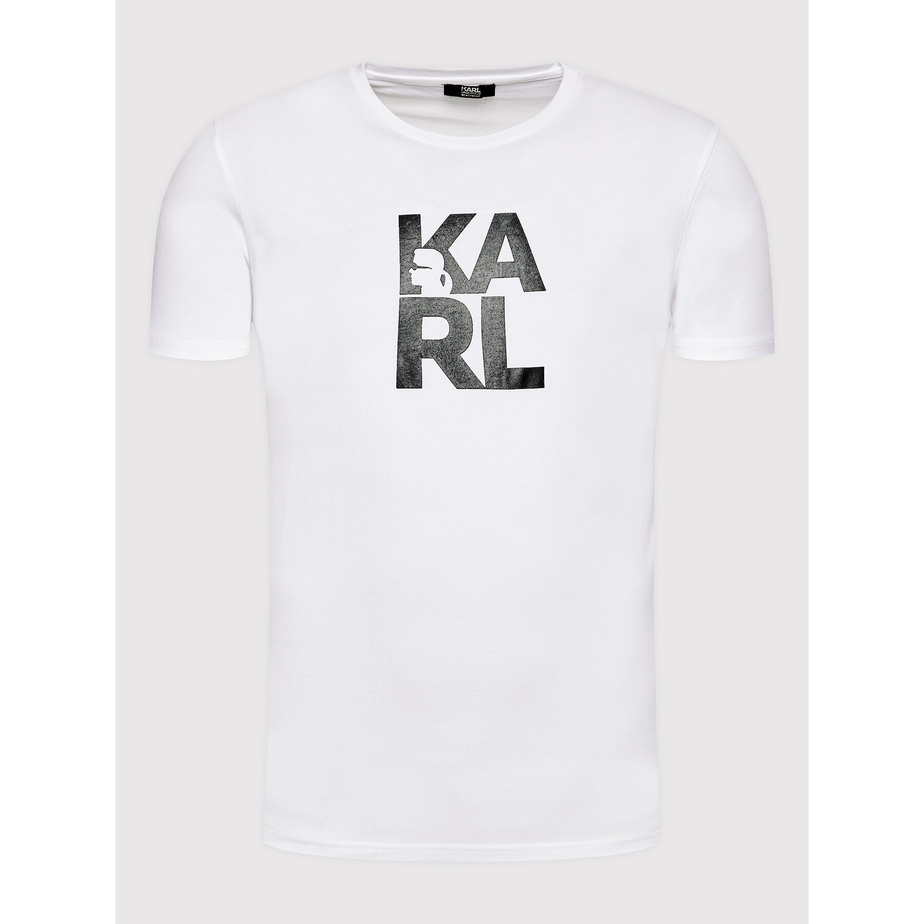 KARL LAGERFELD Tricou Classic KL22MTS01 Alb Regular Fit - Pled.ro