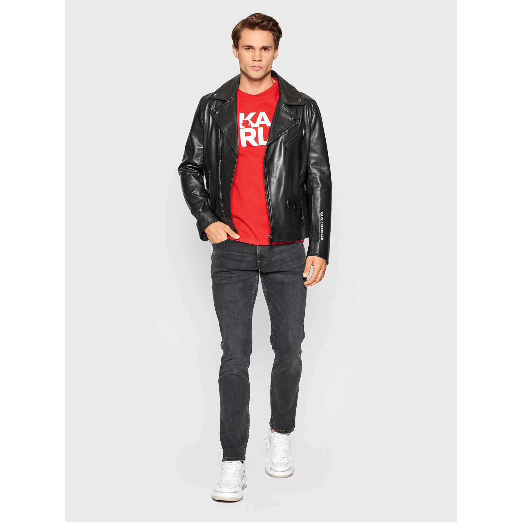 KARL LAGERFELD Tricou Classic KL22MTS01 Roșu Regular Fit - Pled.ro