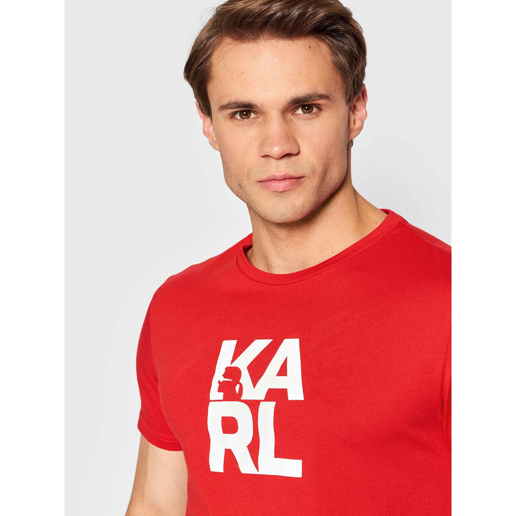 KARL LAGERFELD Tricou Classic KL22MTS01 Roșu Regular Fit - Pled.ro